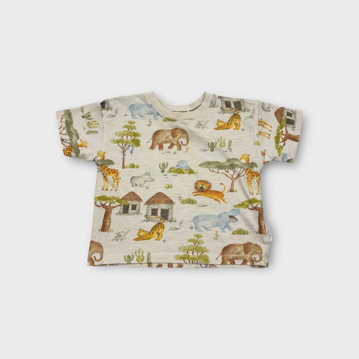 Purebaby Safari Print T-Shirt, Size 0