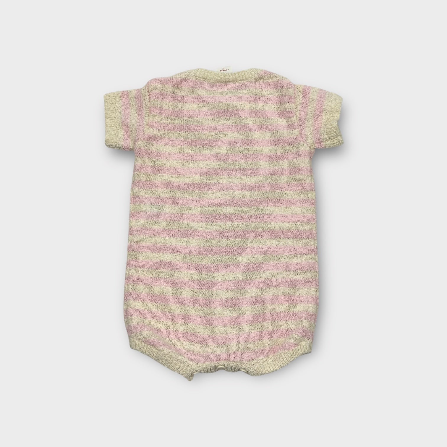Seed Pink Stripe Knit Romper, Size 0
