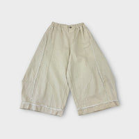 Cream Barrel Leg Pants, Size 8