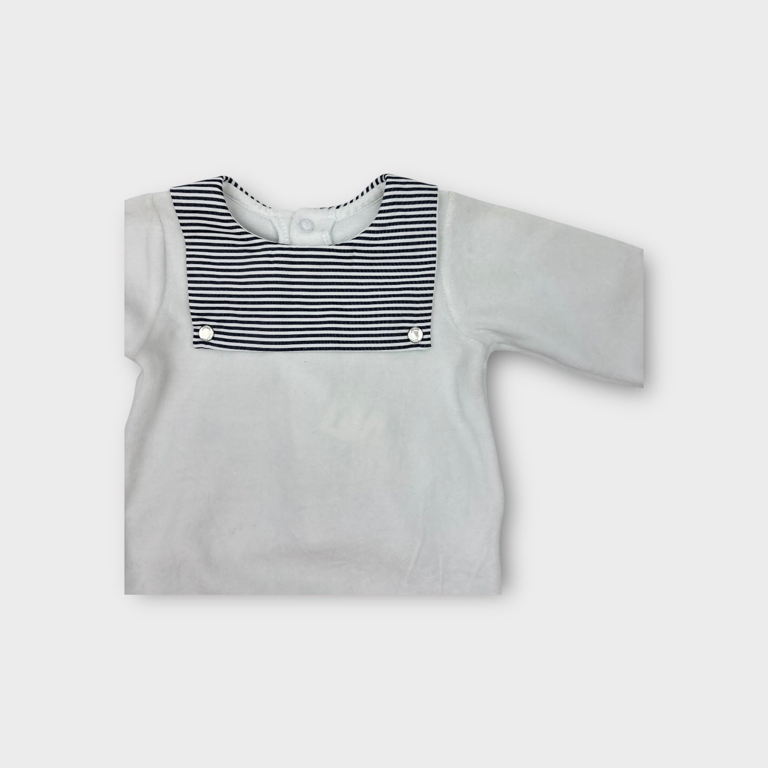 Jacadi Paris White Velour Onesie, Size 000