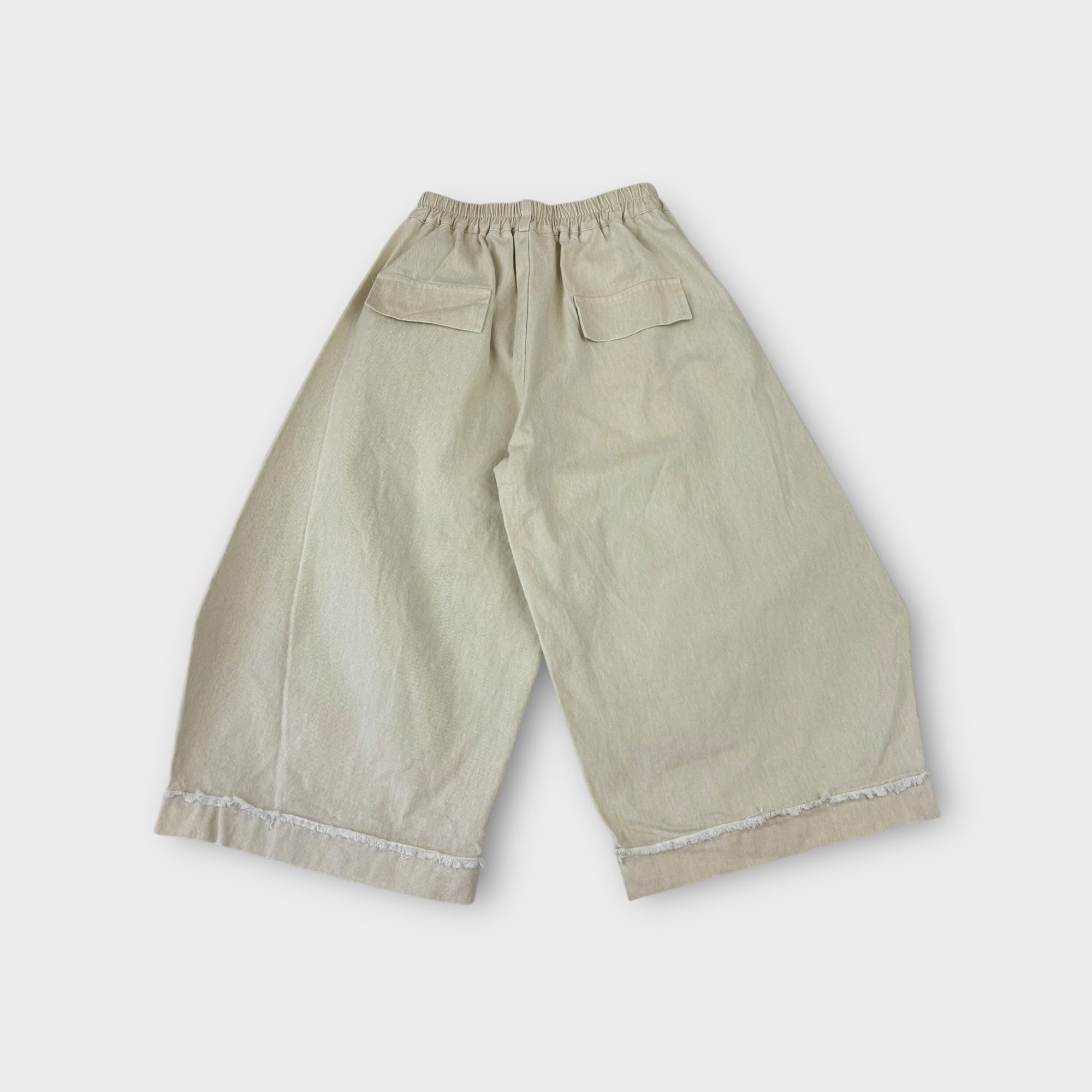 Cream Barrel Leg Pants, Size 8