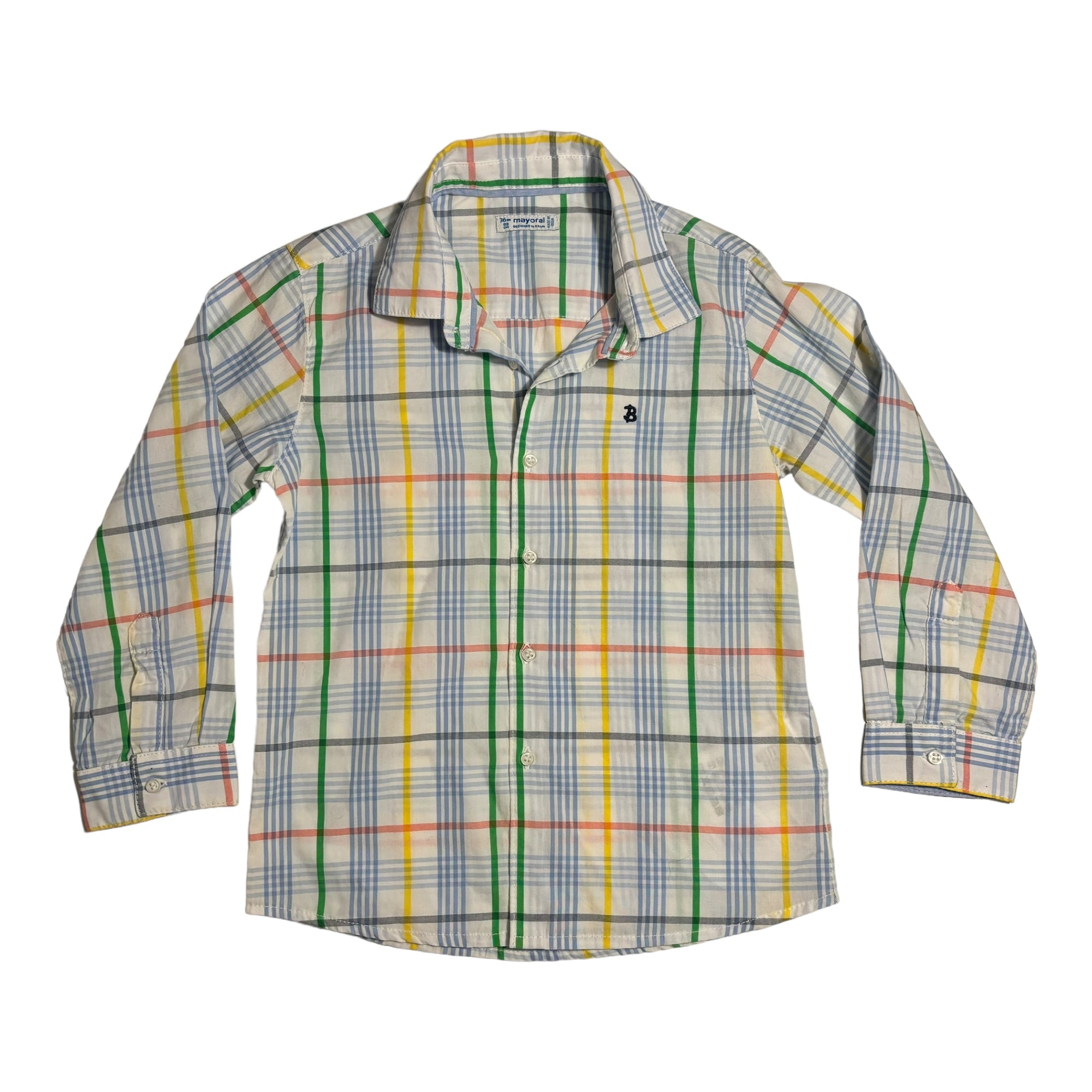 Mayoral Plaid Shirt, Size 3