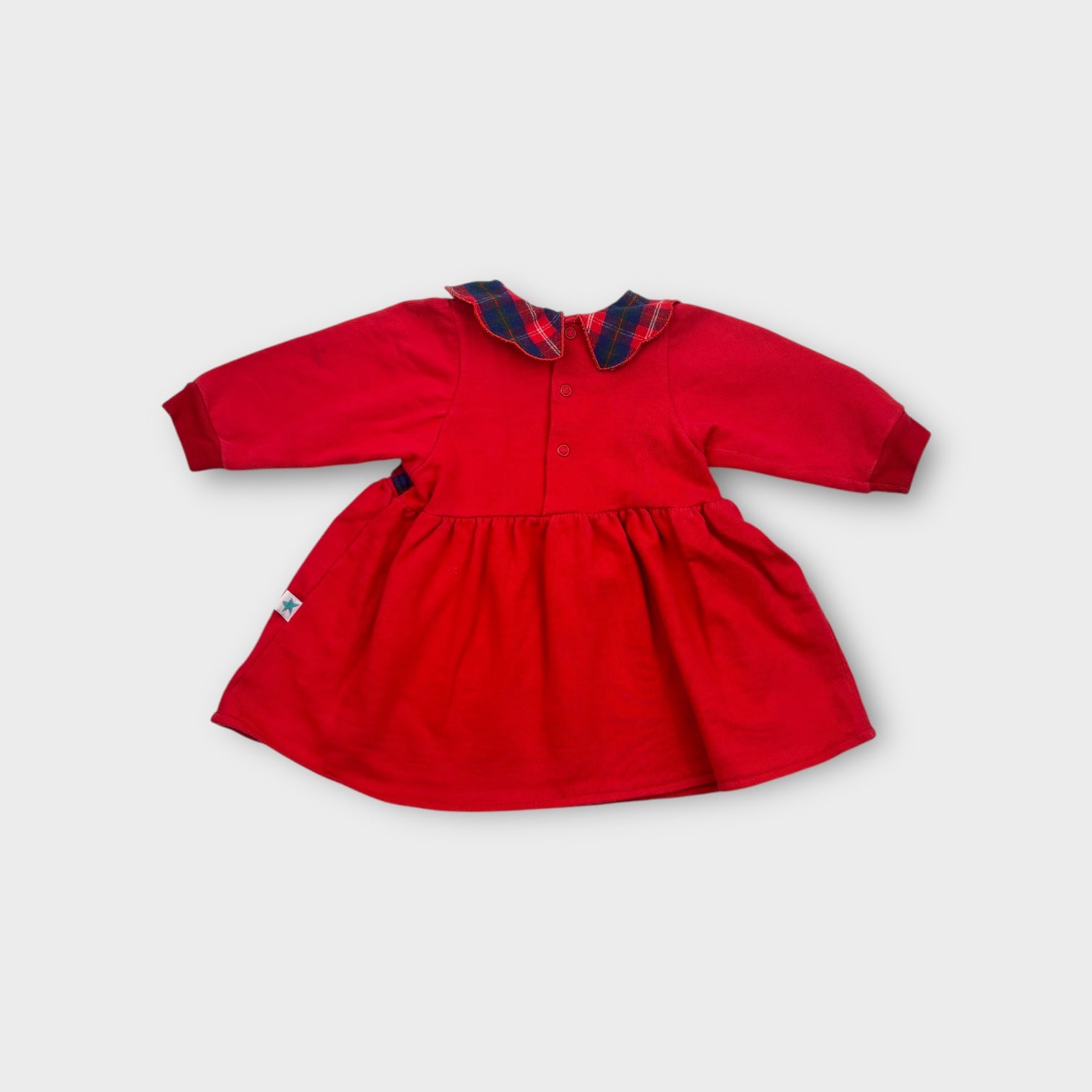 Vintage Red Tartan Collar Dress, Size 1