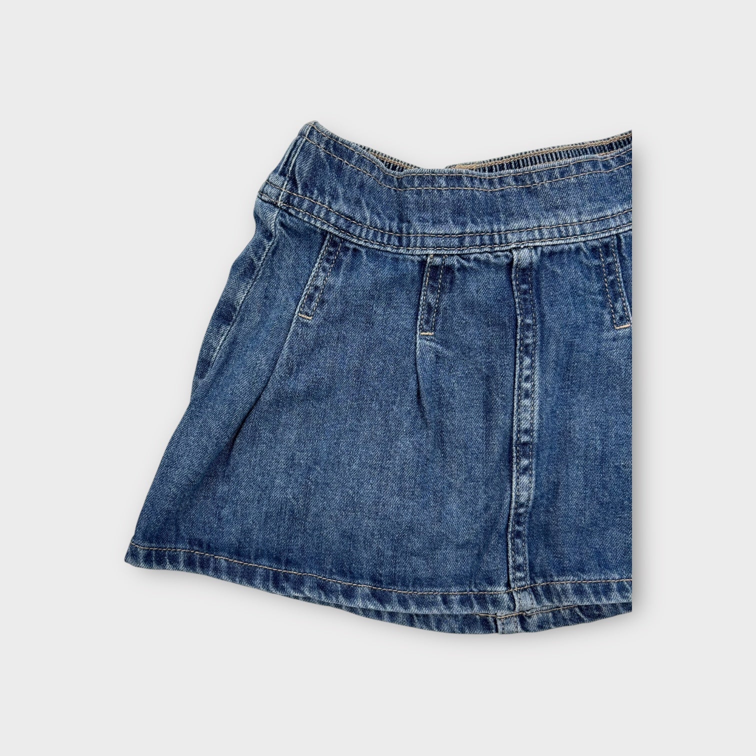Denim Pleated Skirt, Size 2