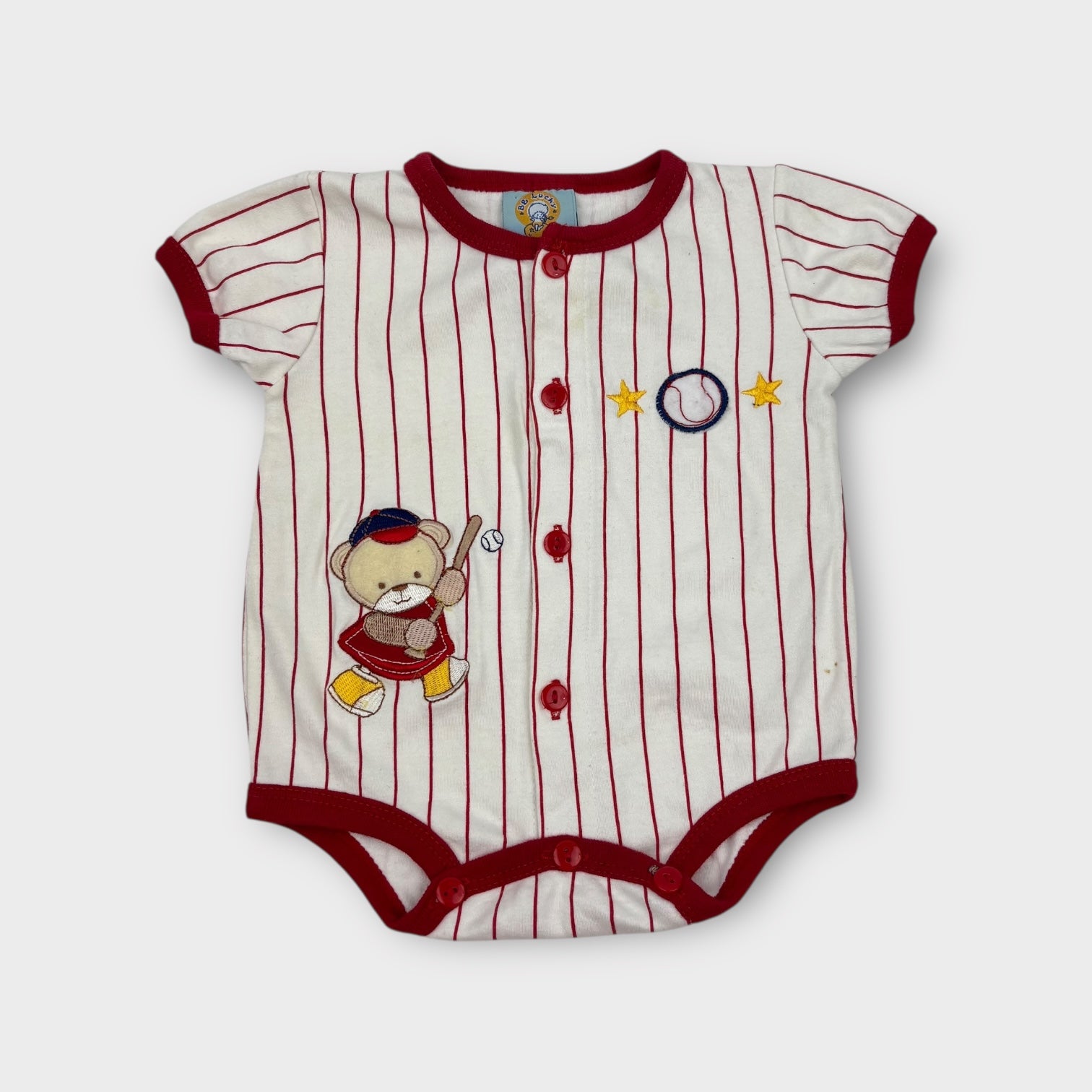 Vintage Baseball Stripe Bodysuit, Size 00