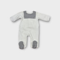 Jacadi Paris White Velour Onesie, Size 000