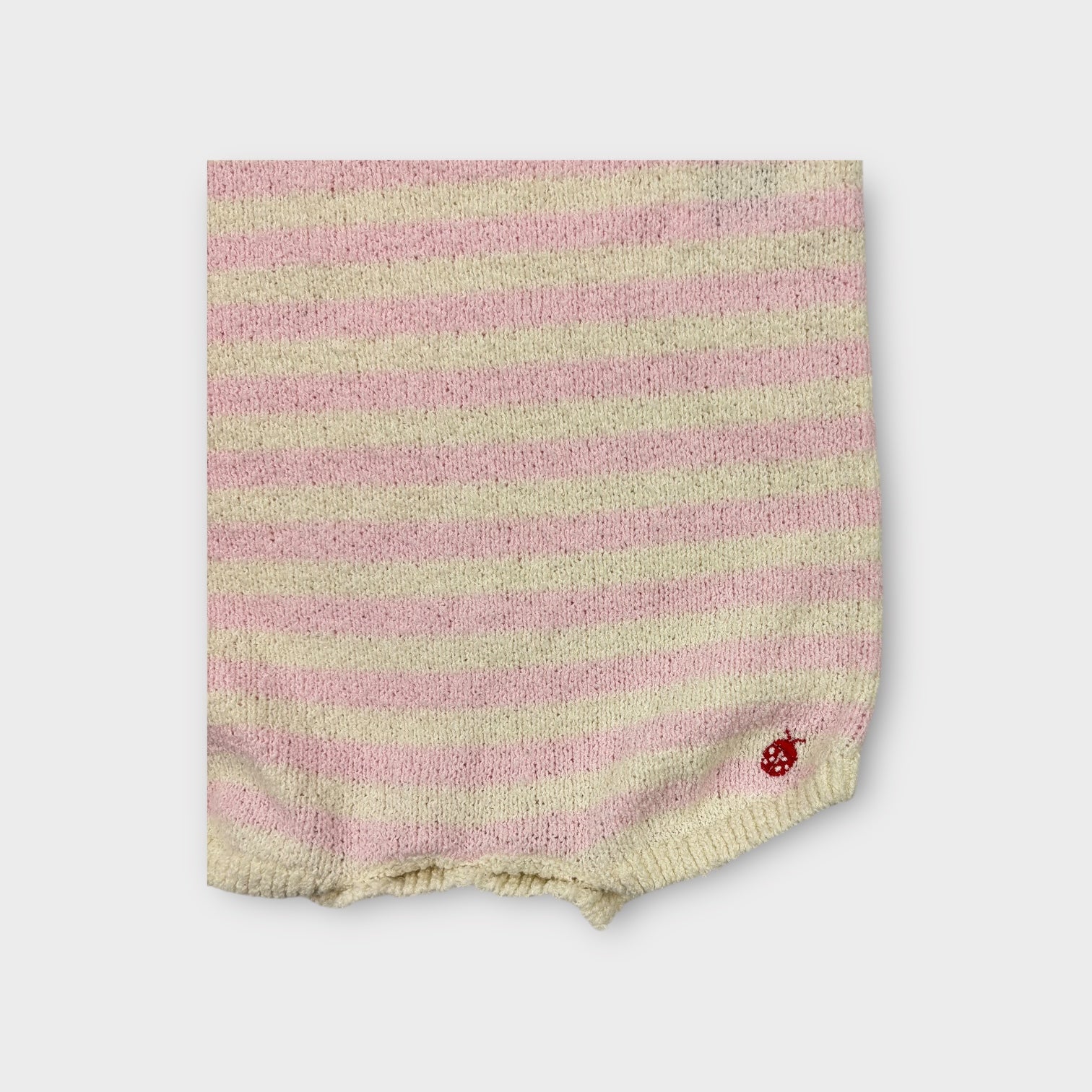 Seed Pink Stripe Knit Romper, Size 0