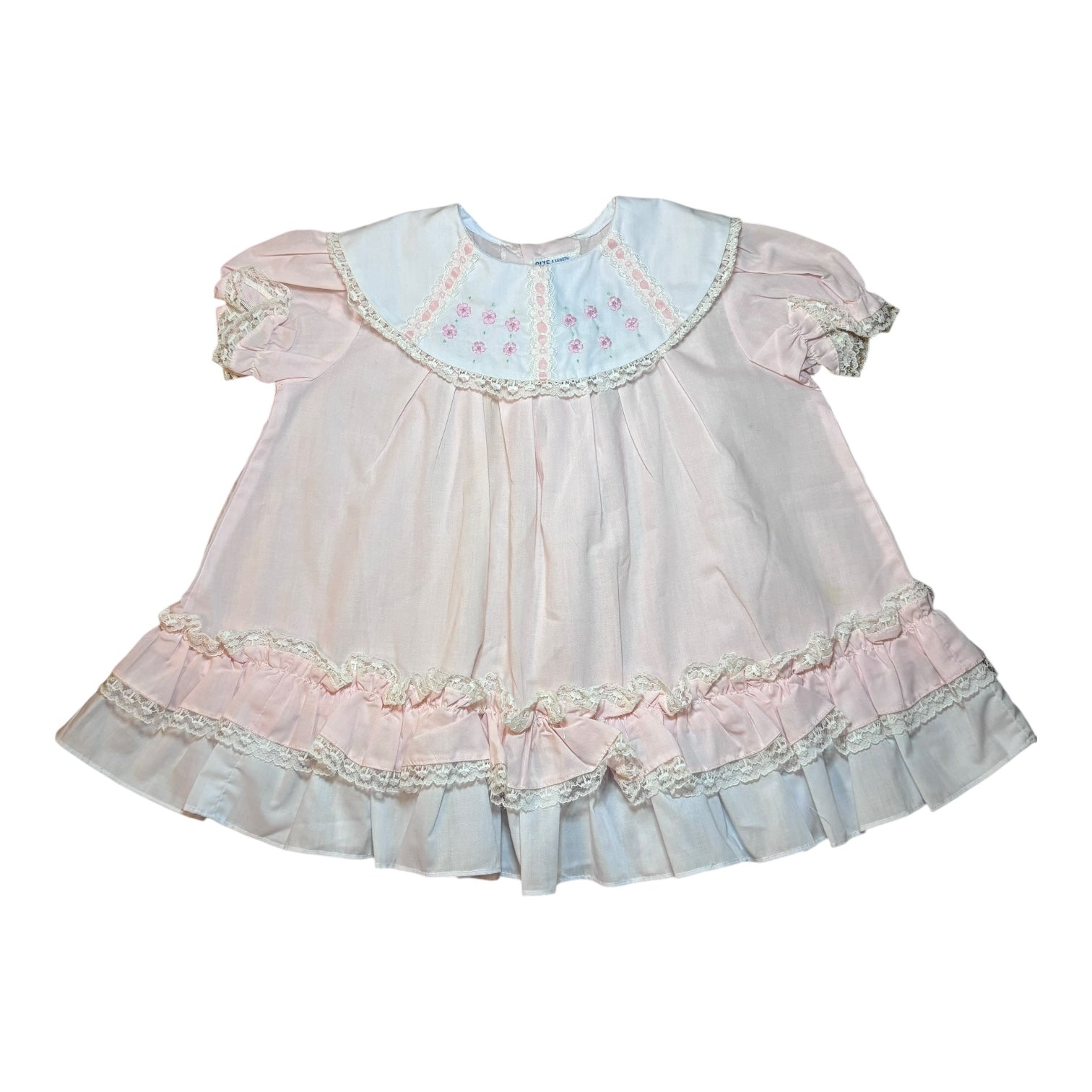 Vintage Pink Babydoll Dress, Size 1
