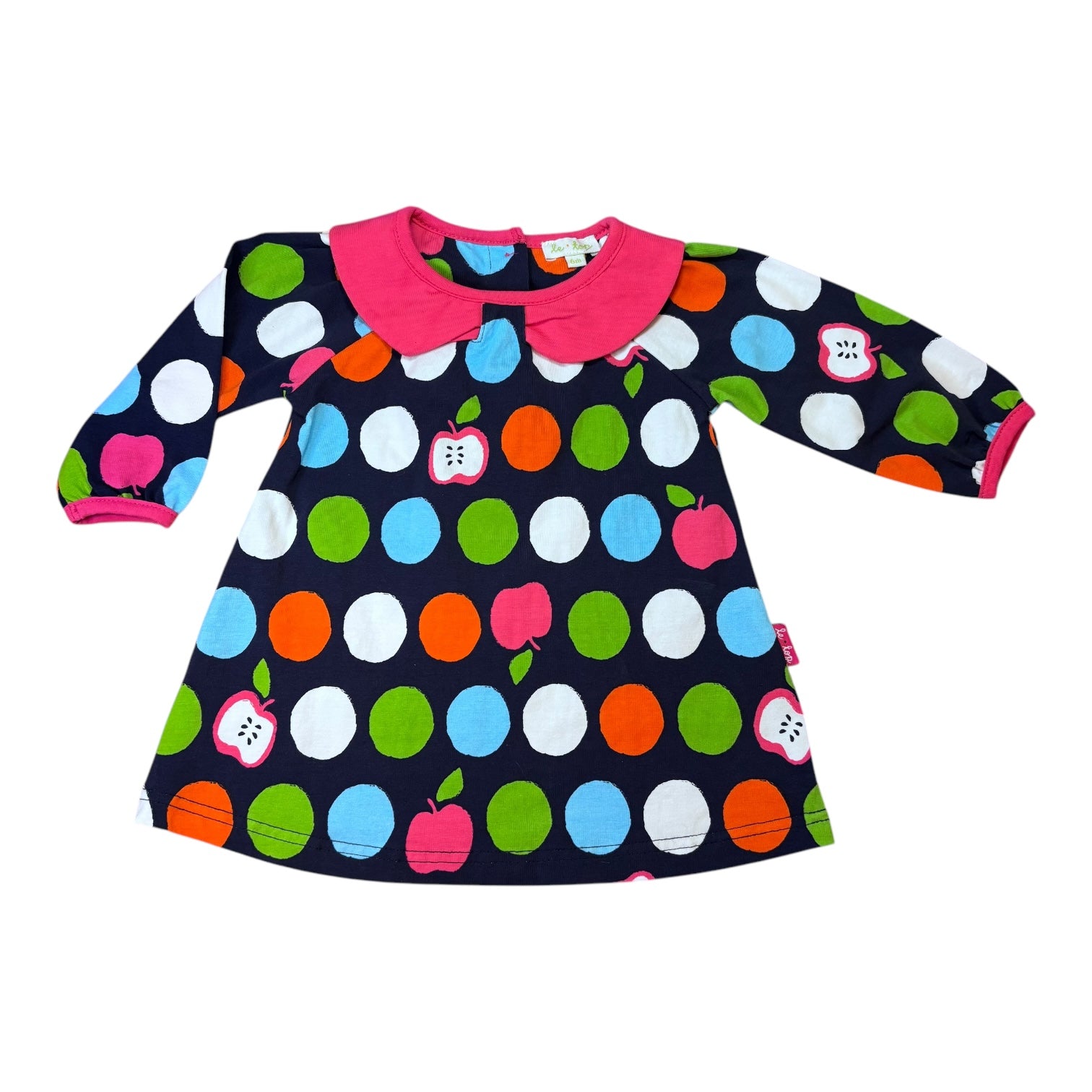 Le Top Polkadot Apple Print Dress, Size 00
