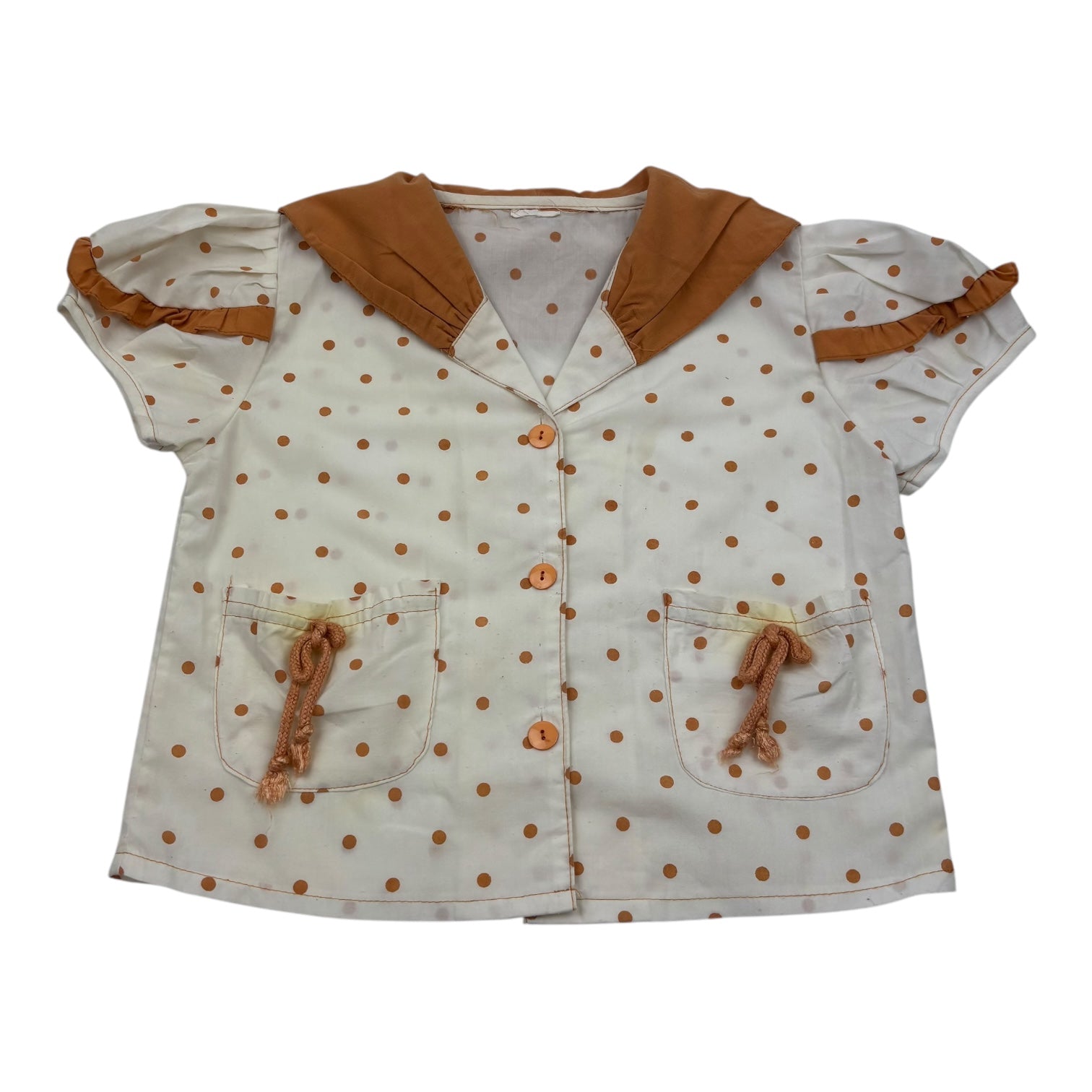Vintage Spotted Short Sleeve Shirt, Size 8