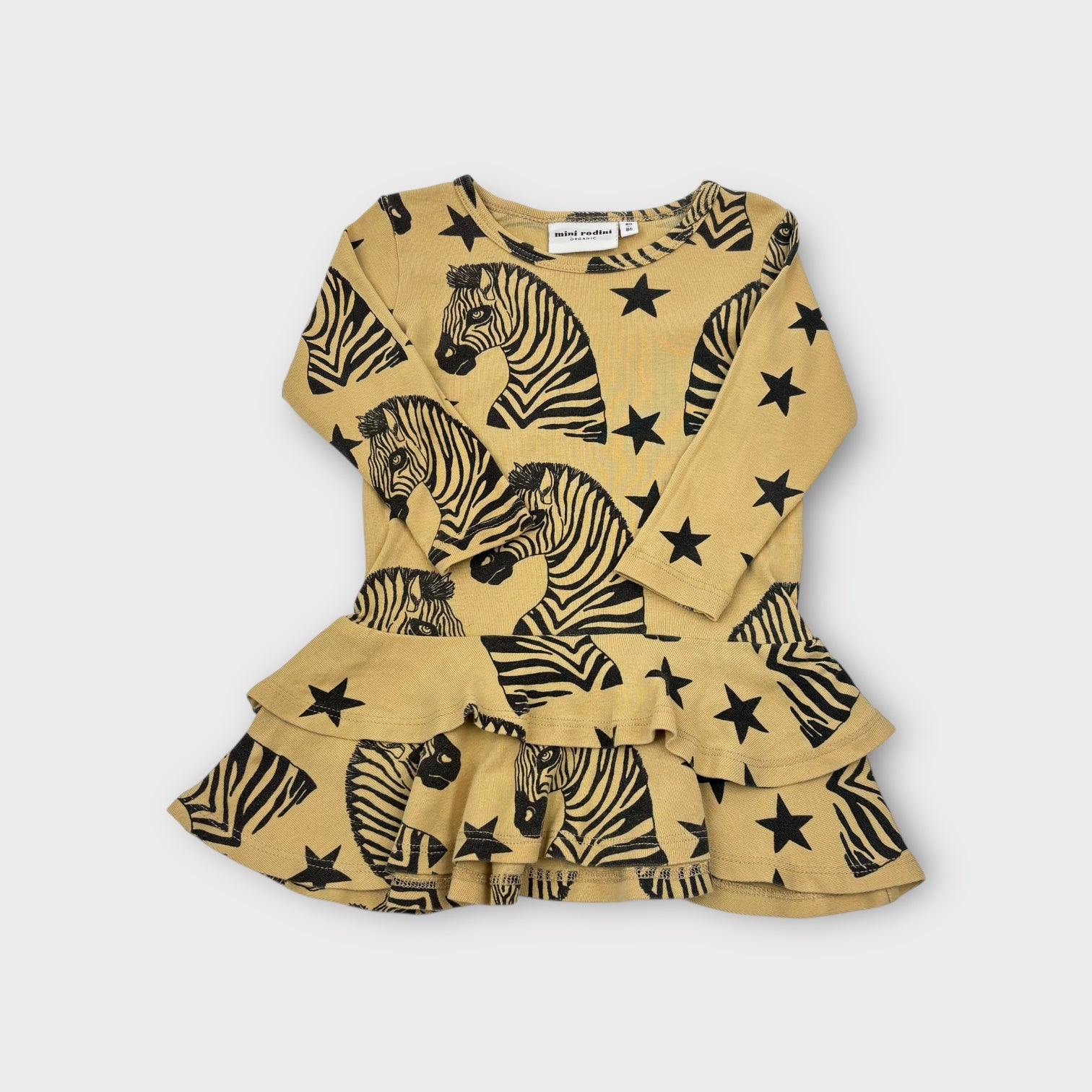 Mini Rodini Zebra Frill Dress, Size 0