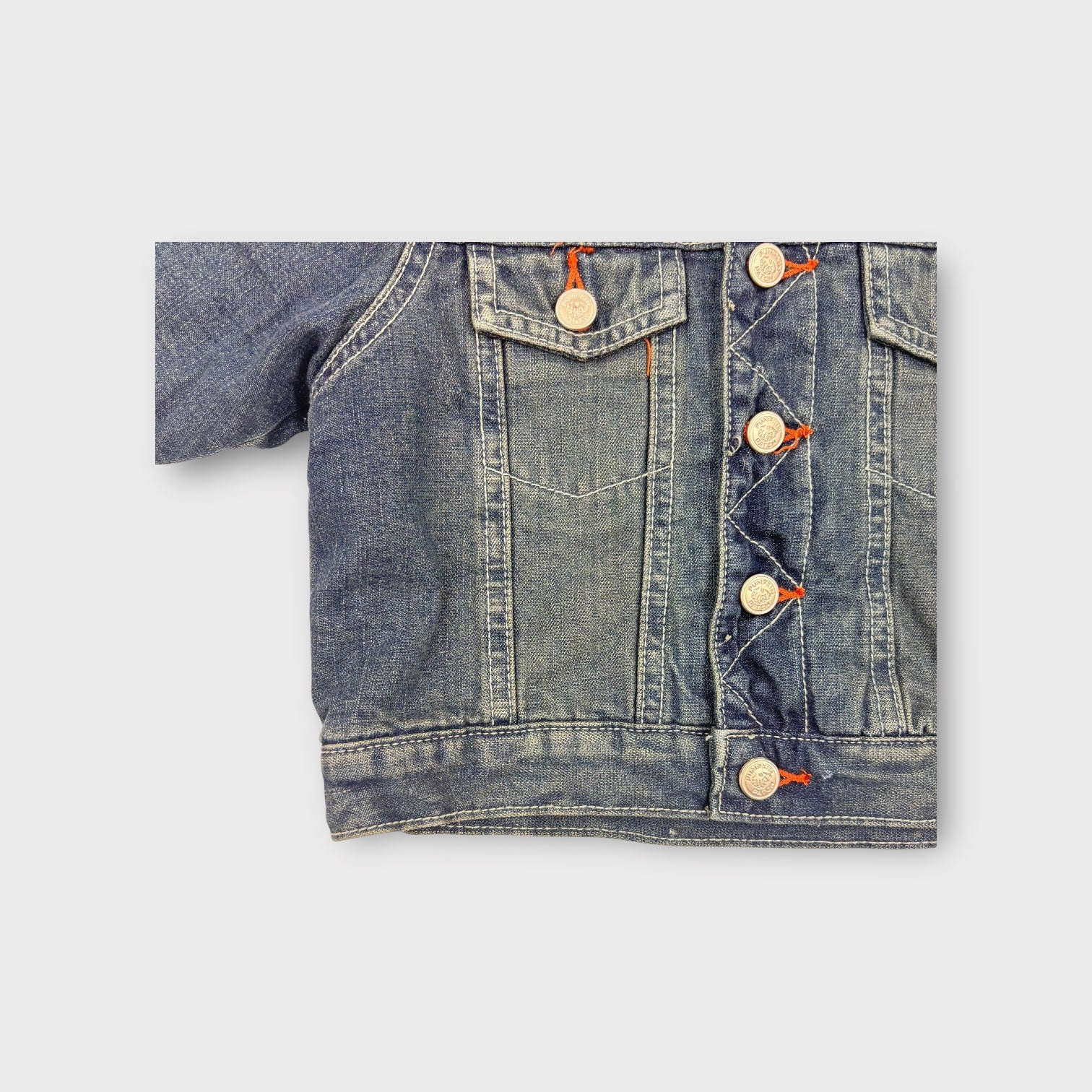 Vintage Pumpkin Patch Denim Bomber, Size 1