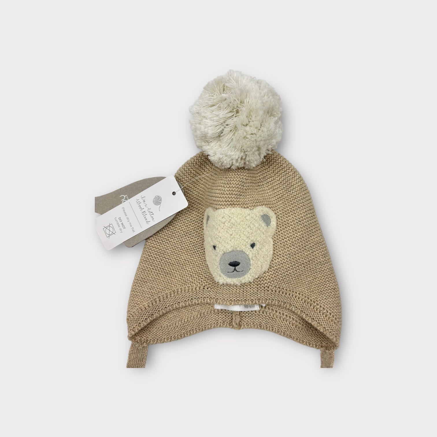 Purebaby Polar Bear Beanie, Size 0-6m