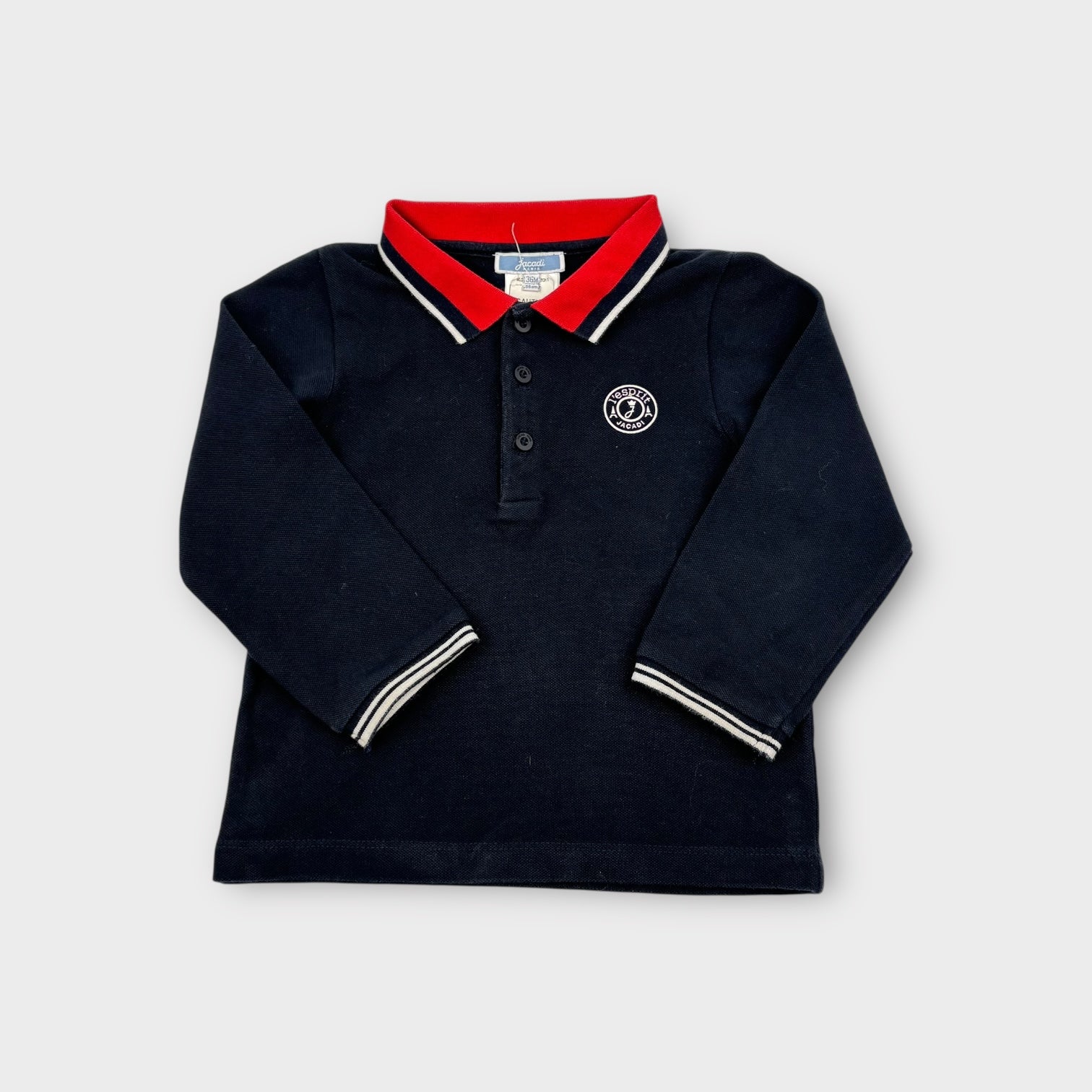 Jacadi Paris Navy Long Sleeve Polo Shirt, Size 2-3