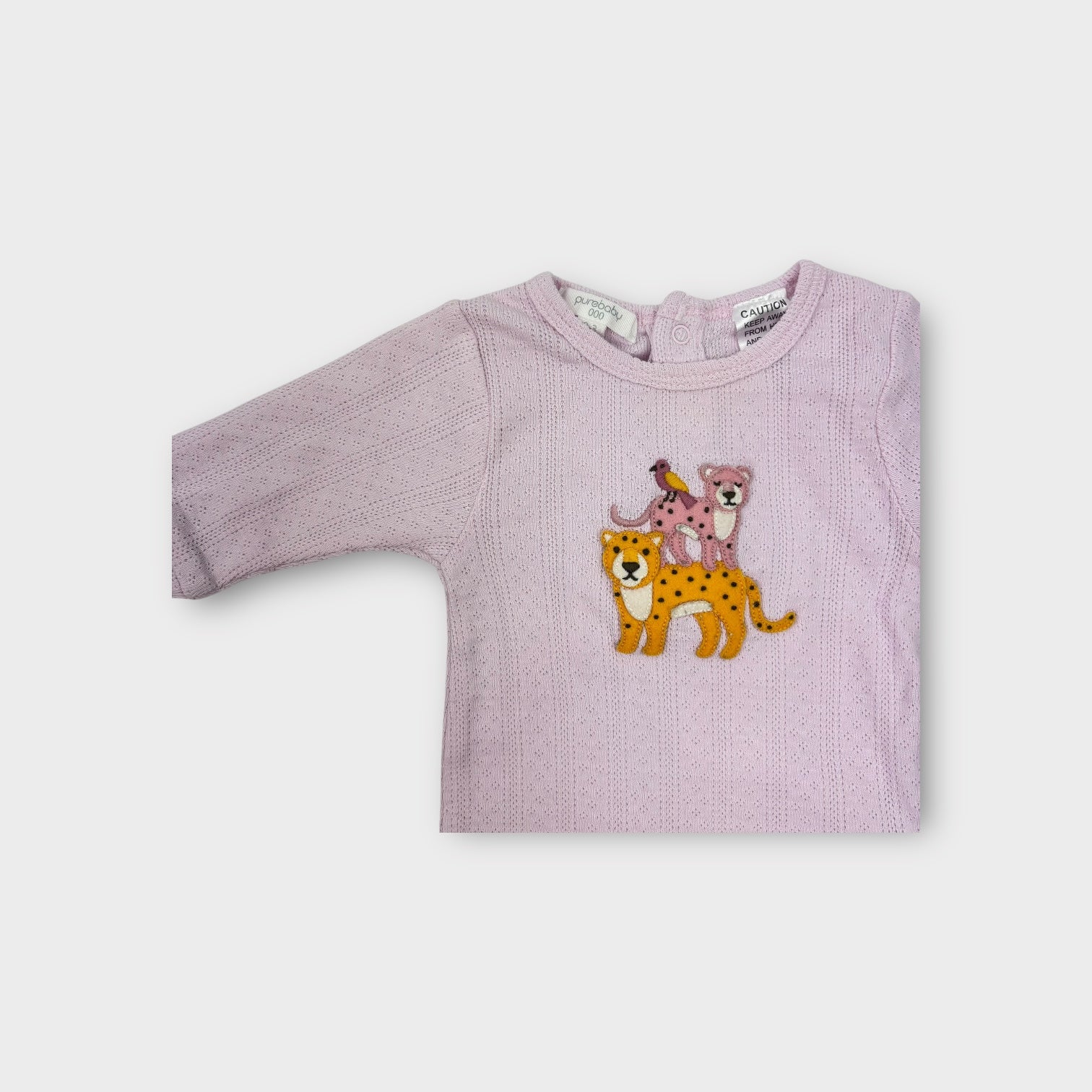 Purebaby Pink Pointelle Onesie, Size 000