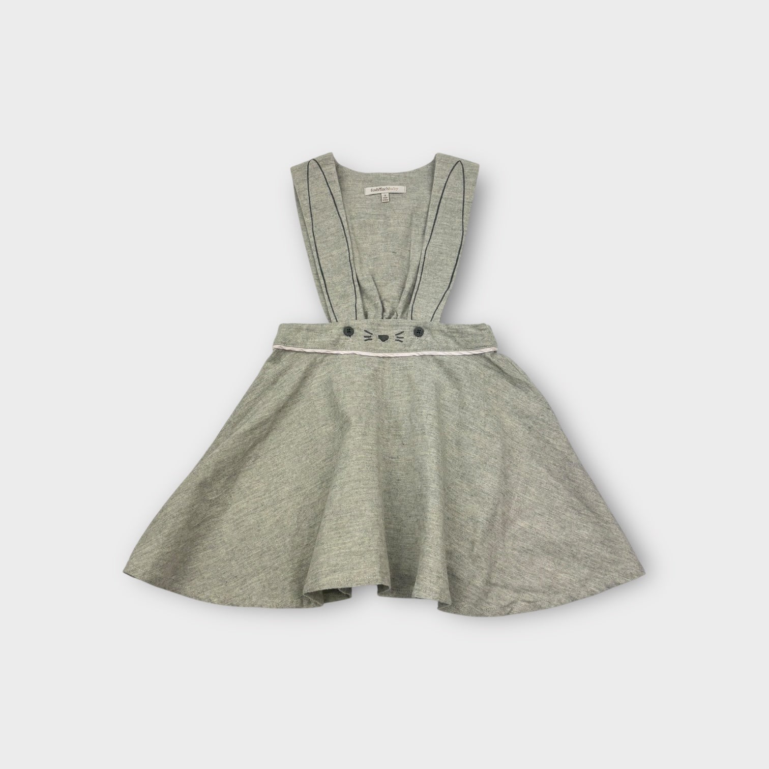 Fox and Finch Baby Bunny Pinafore Dress, Size 3