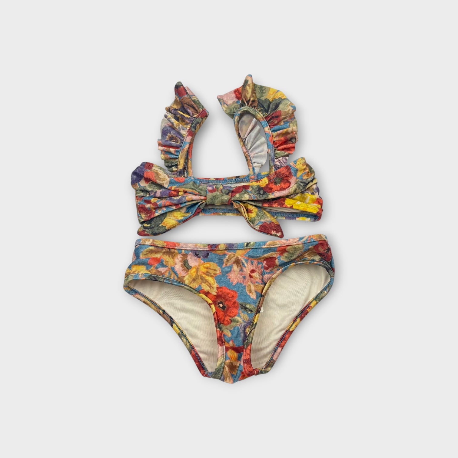 Zimmermann Blue Floral Swimsuit Set, Size 2