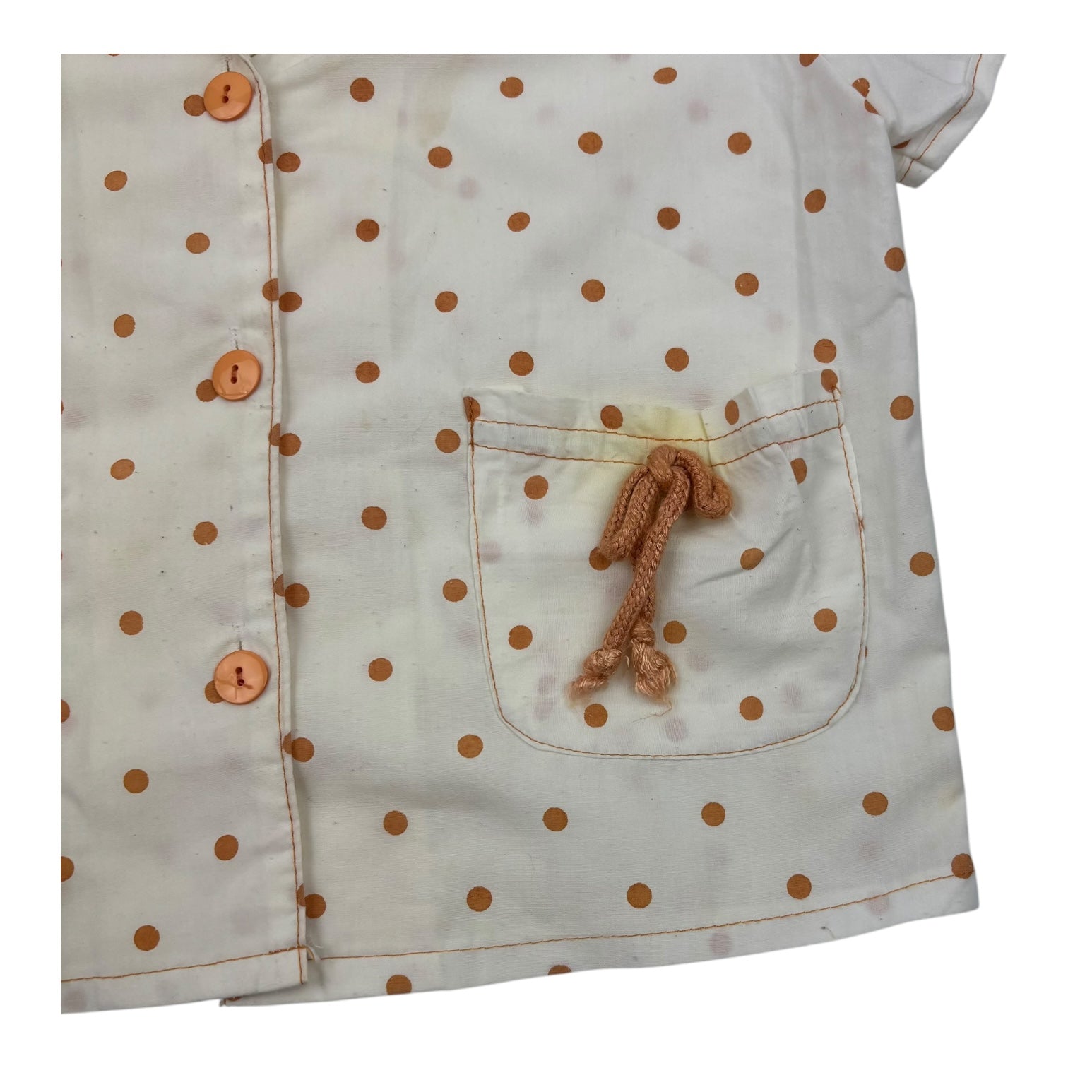 Vintage Spotted Short Sleeve Shirt, Size 8