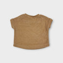 Quincy Mae Beige Terry T-Shirt, Size 00