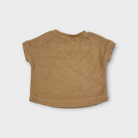Quincy Mae Beige Terry T-Shirt, Size 00