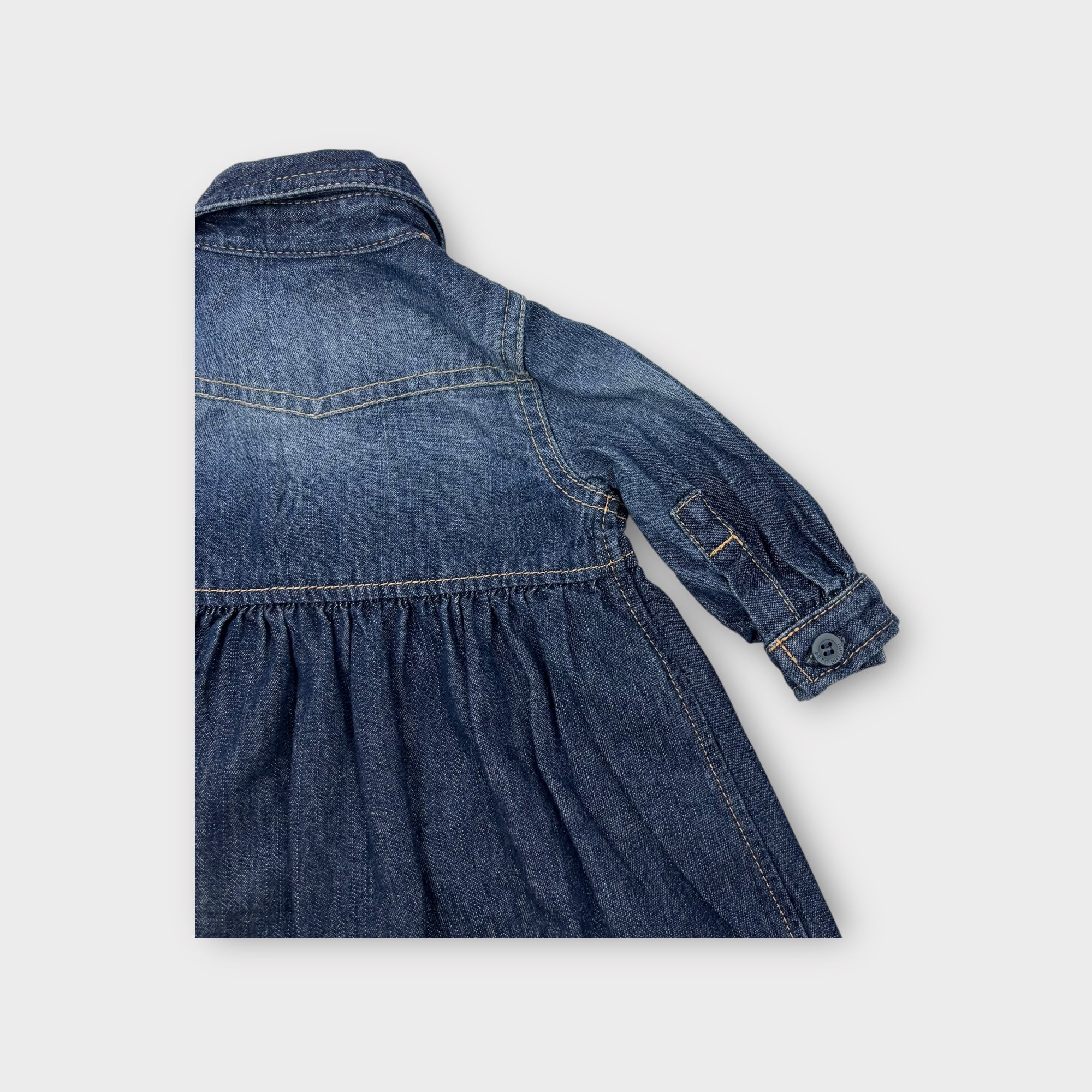 Petit Bateau Denim Button Down Dress, Size 00