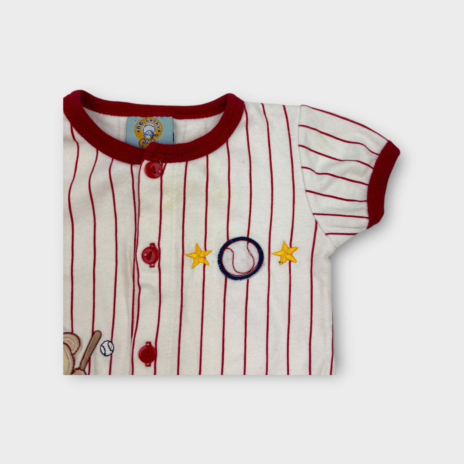 Vintage Baseball Stripe Bodysuit, Size 00