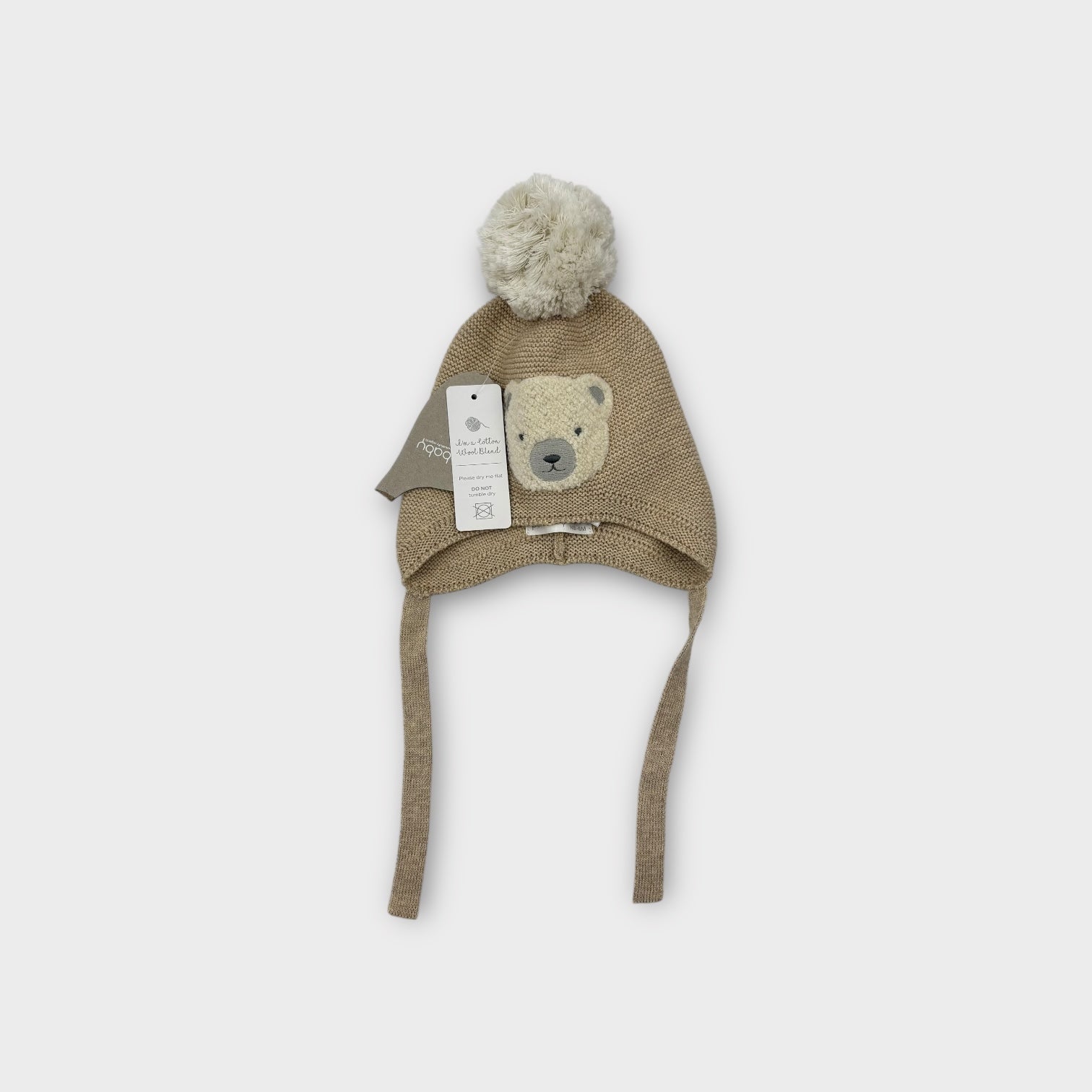 Purebaby Polar Bear Beanie, Size 0-6m