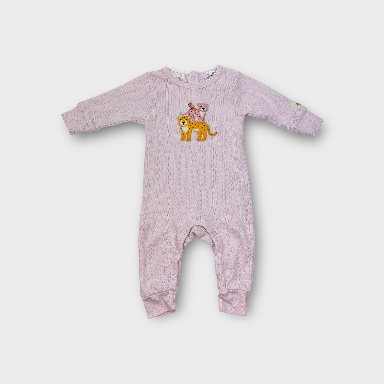 Purebaby Pink Pointelle Onesie, Size 000