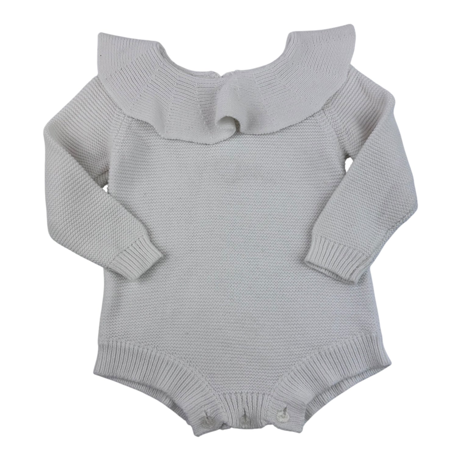 White Knit Romper, Size 2