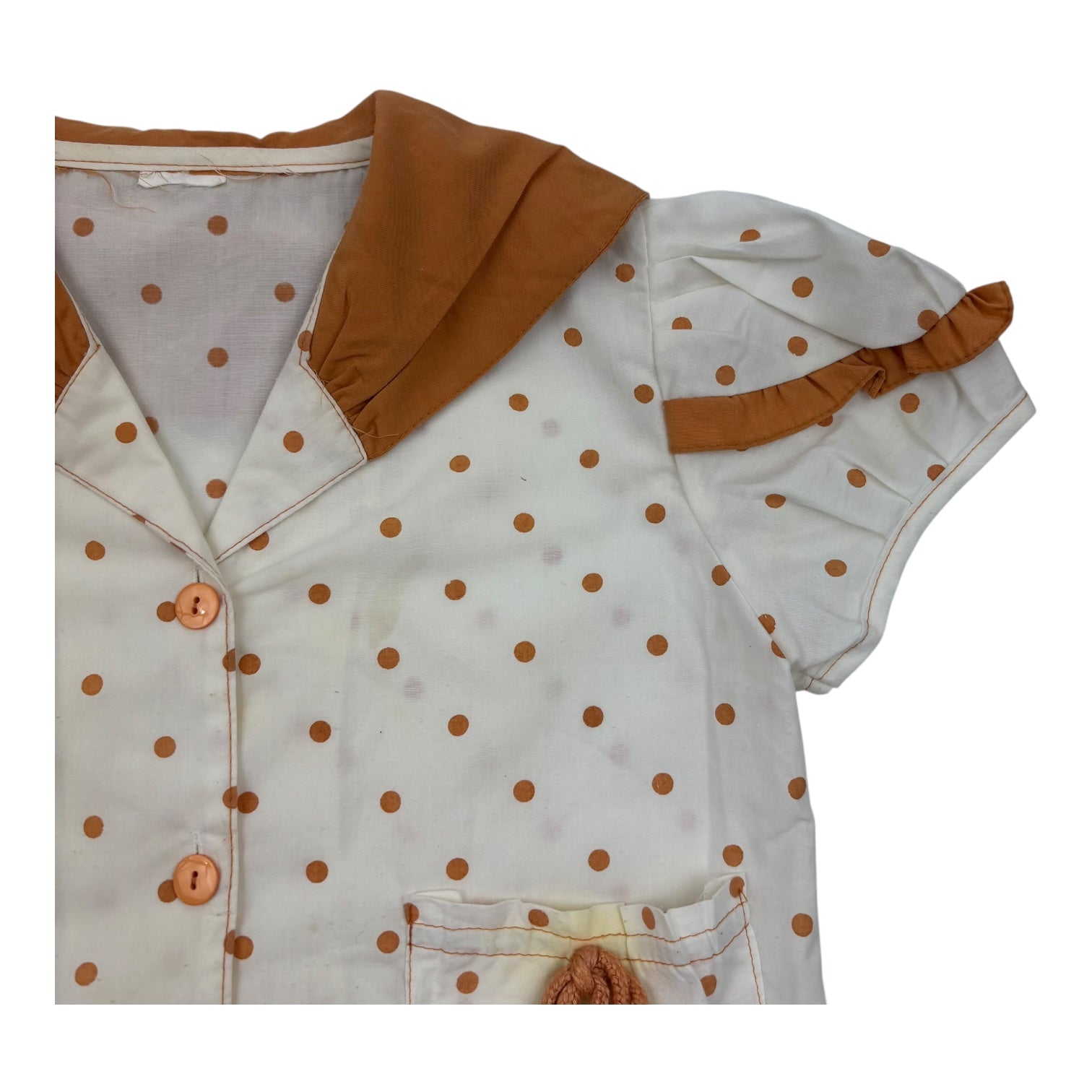 Vintage Spotted Short Sleeve Shirt, Size 8