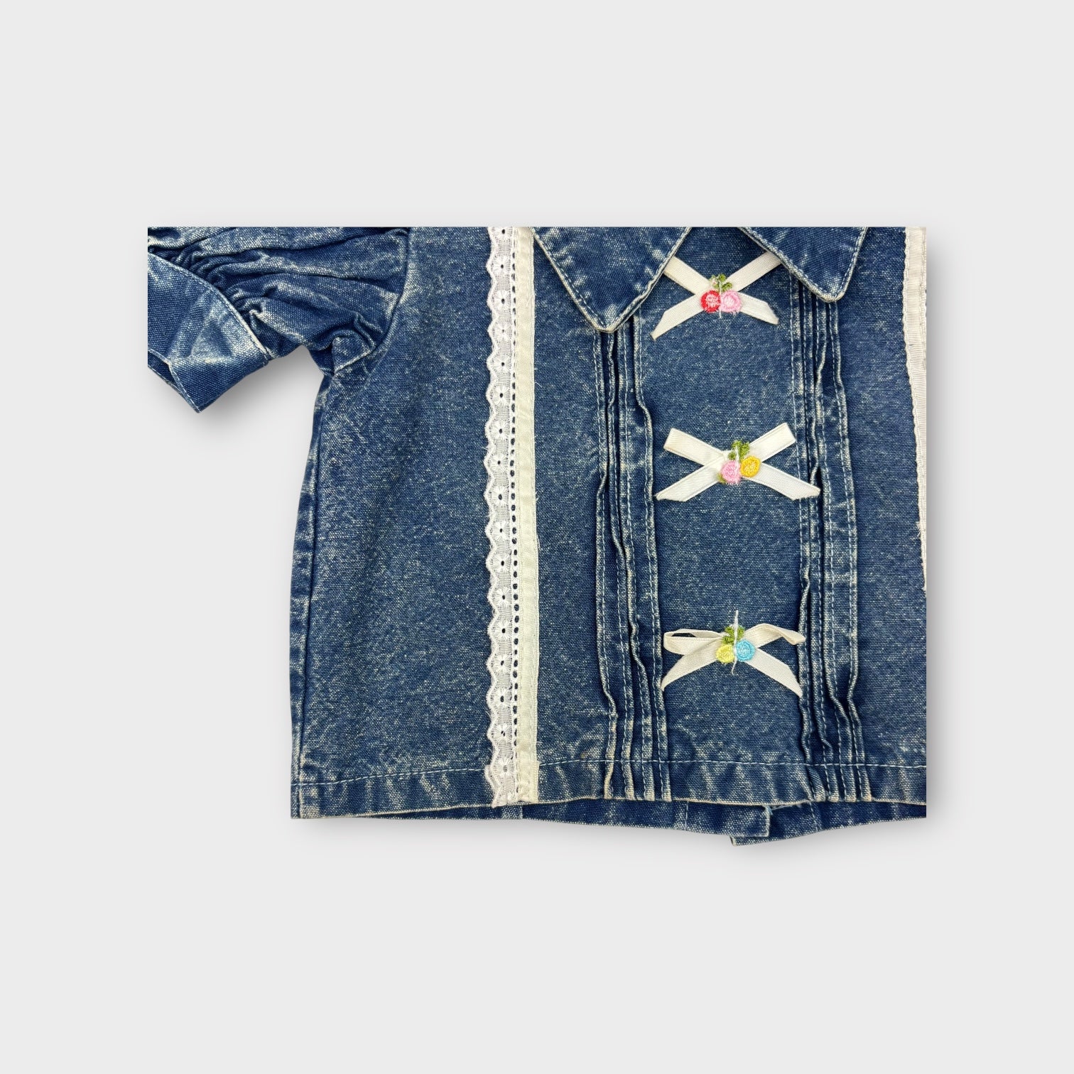 Vintage Acid Wash Denim Shirt, Size 4-5