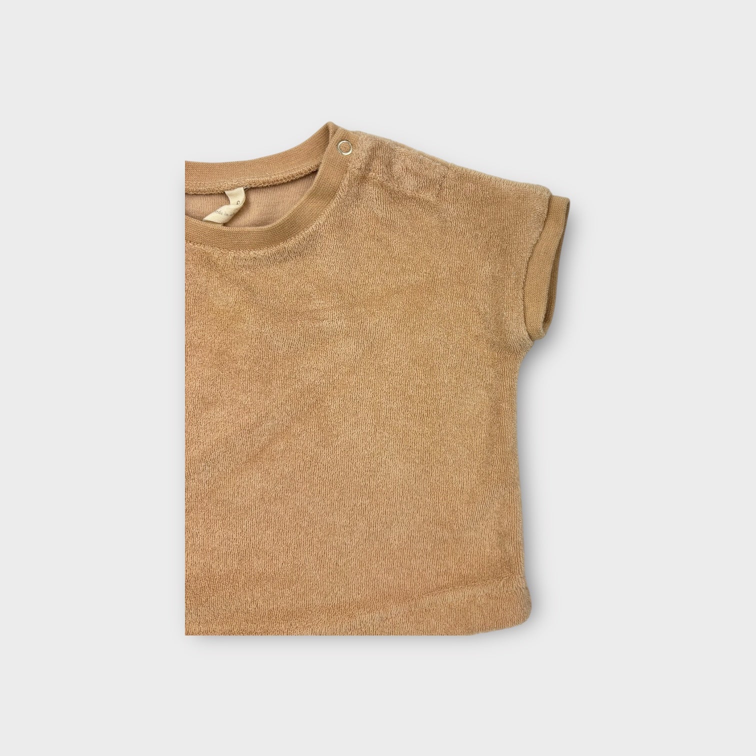 Quincy Mae Beige Terry T-Shirt, Size 00
