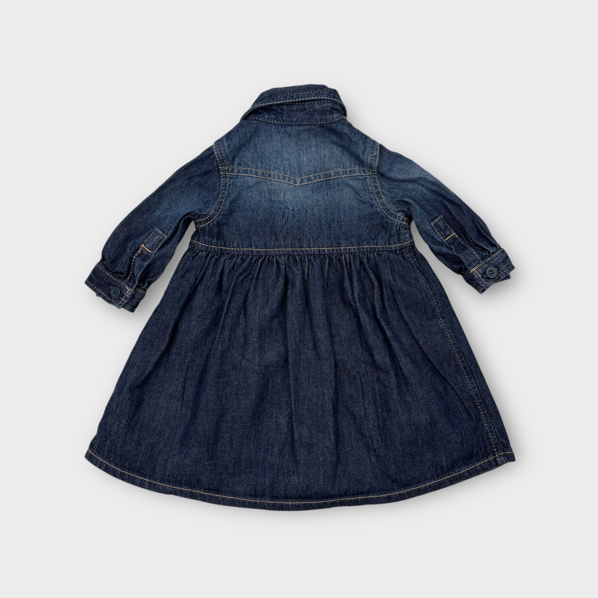 Petit Bateau Denim Button Down Dress, Size 00