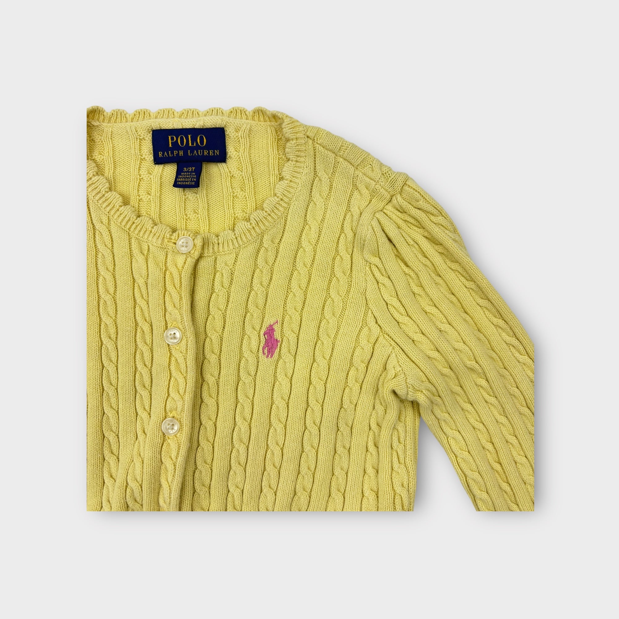 Polo Ralph Lauren Yellow Cardigan, Size 3