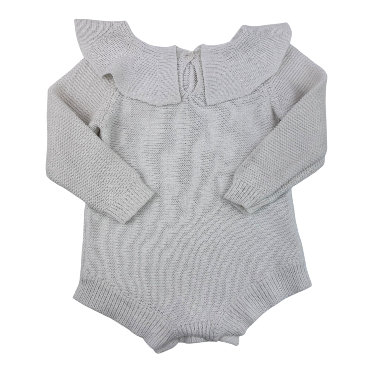 White Knit Romper, Size 2