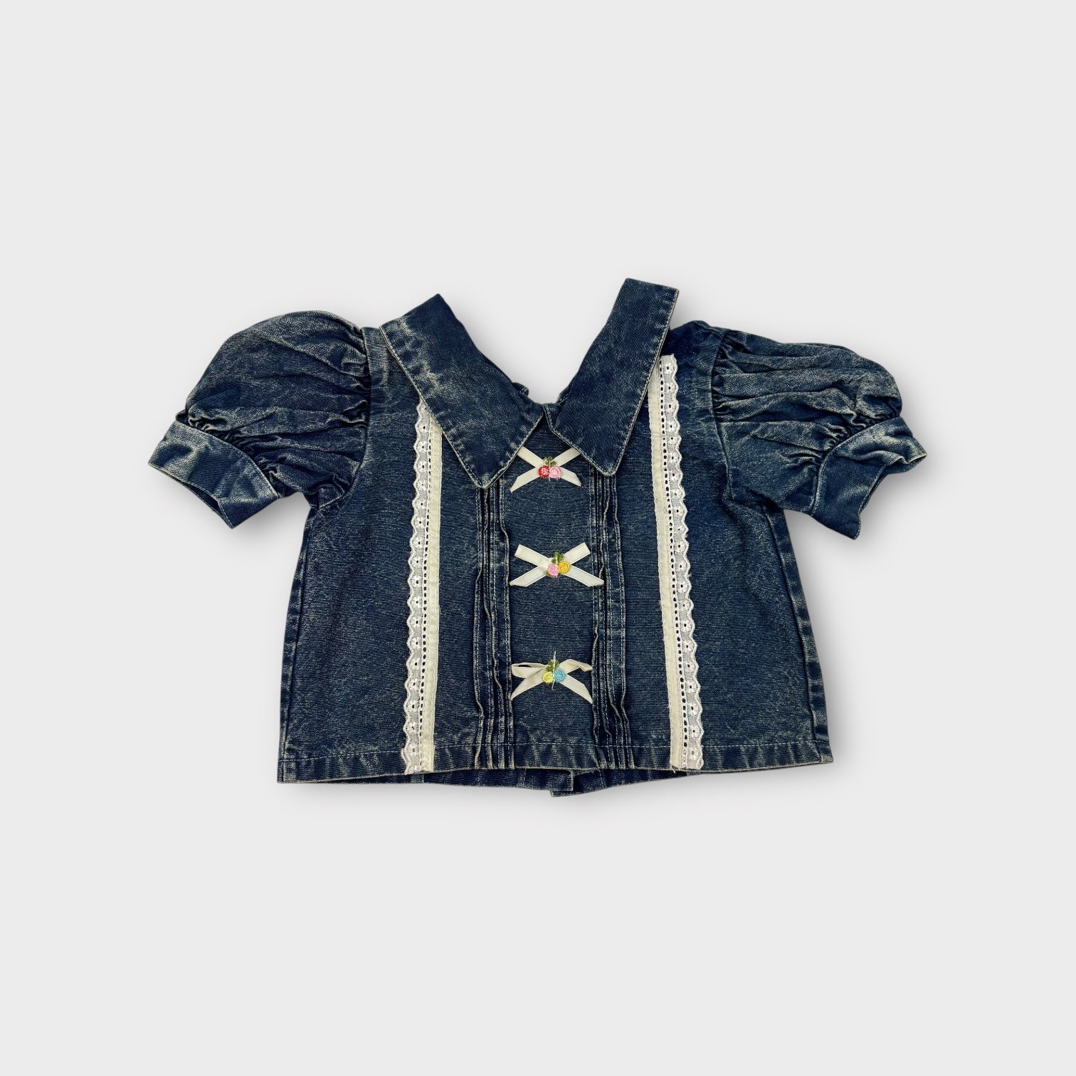 Vintage Acid Wash Denim Shirt, Size 4-5