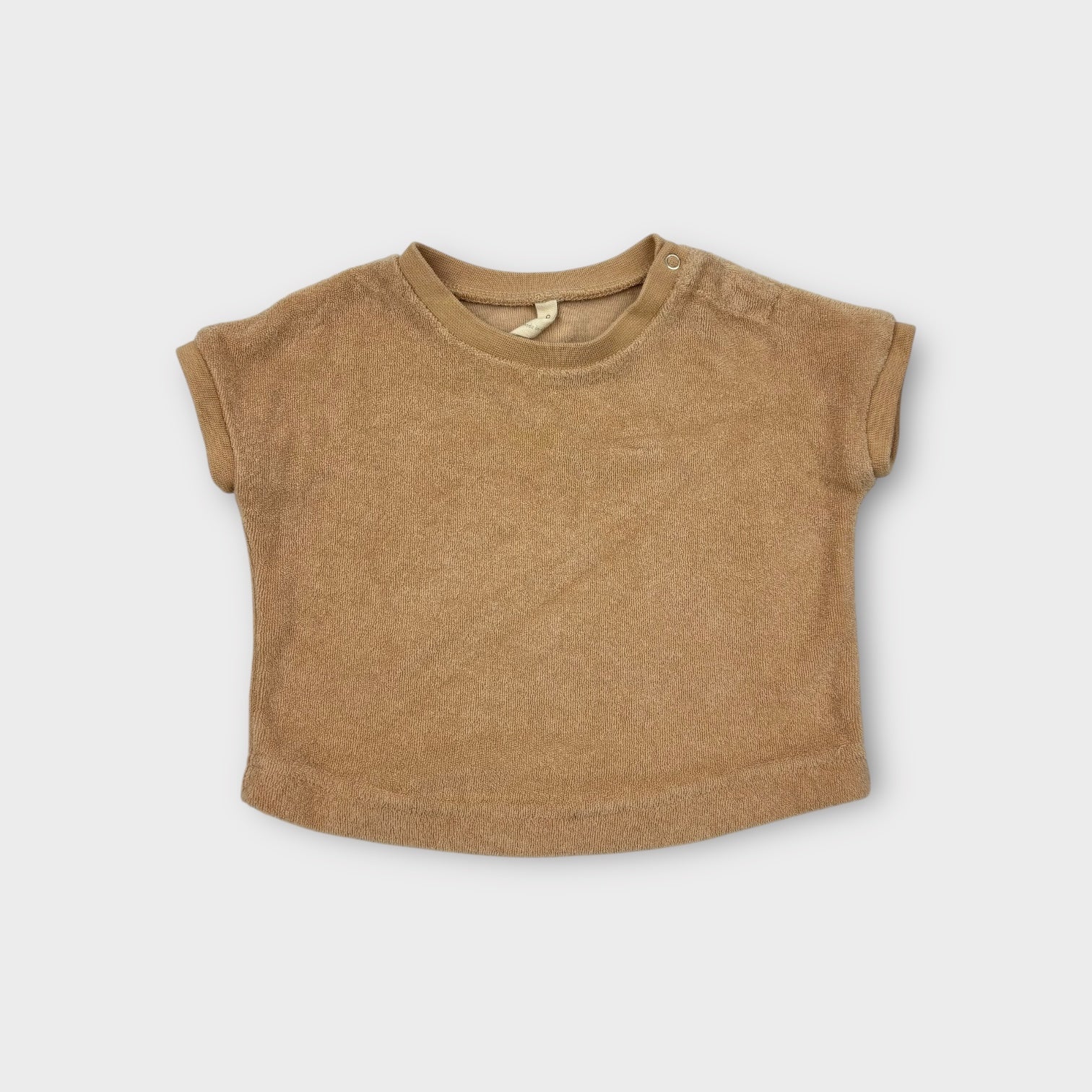 Quincy Mae Beige Terry T-Shirt, Size 00