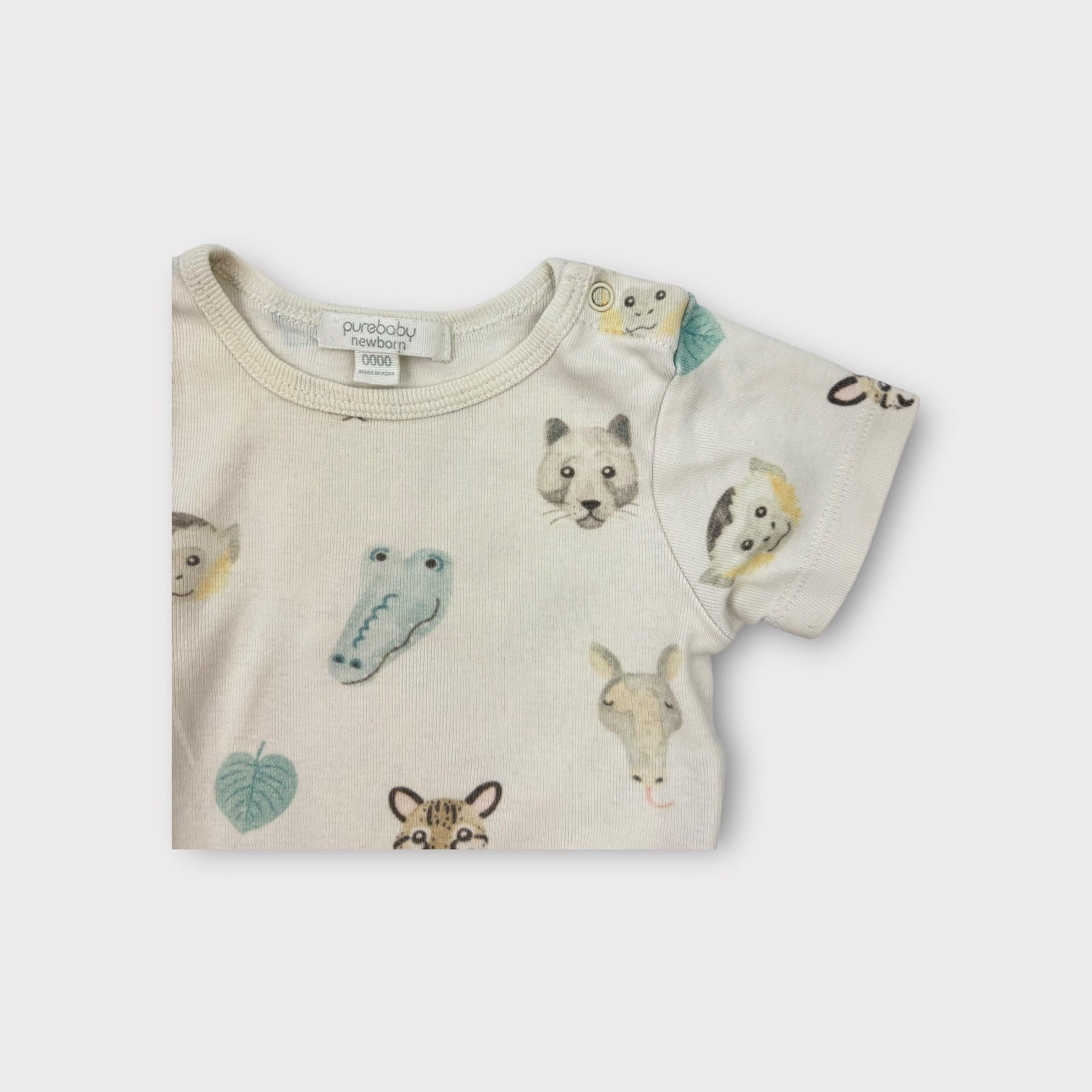Purebaby Animal Print Bodysuit, Size 0000