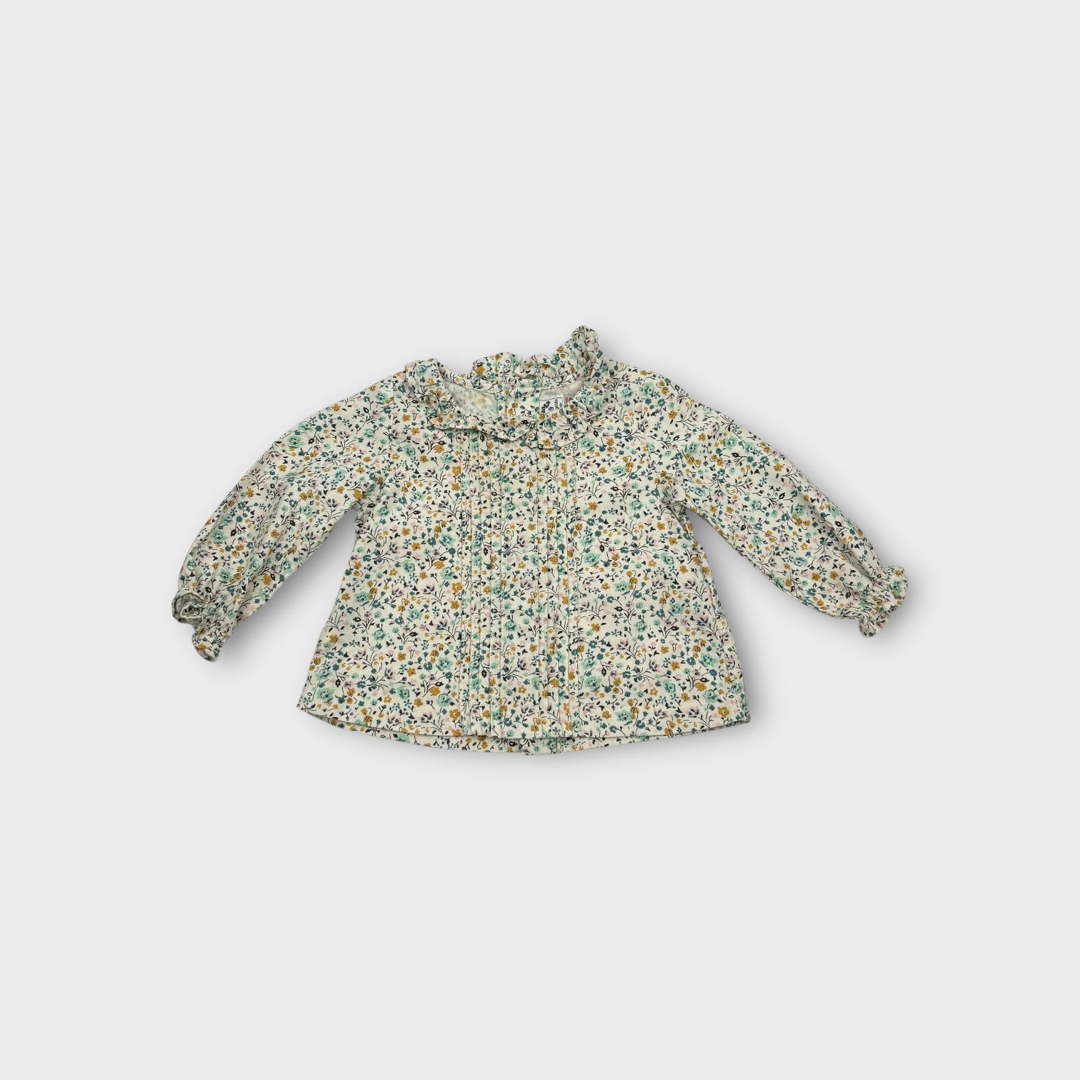 Floral Print Long Sleeve Blouse, Size 0