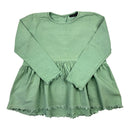 Feather/Drum Sage Canvas Peplum Top, Size 10