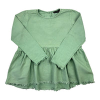 Feather/Drum Sage Canvas Peplum Top, Size 10