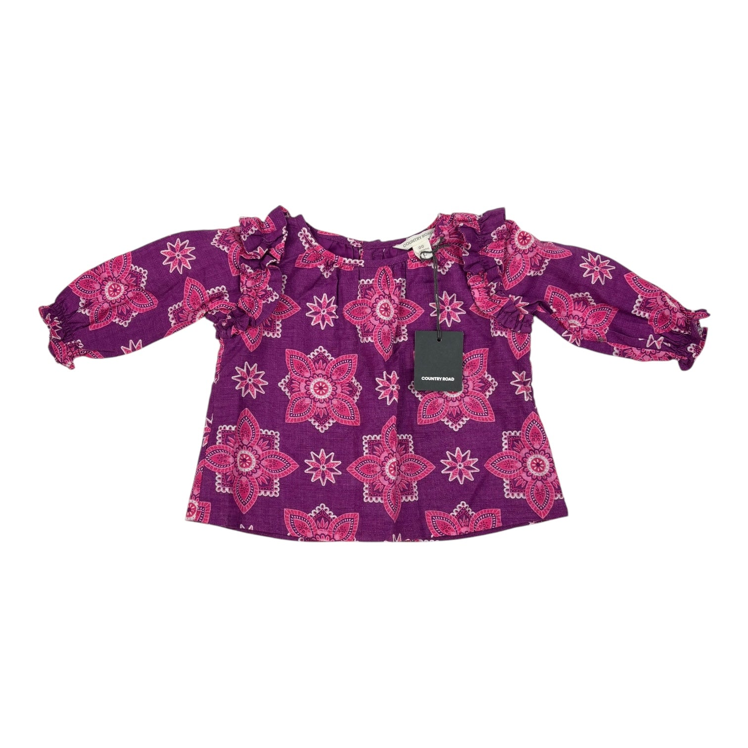 Country Road Purple Paisley Shirt, Size 00