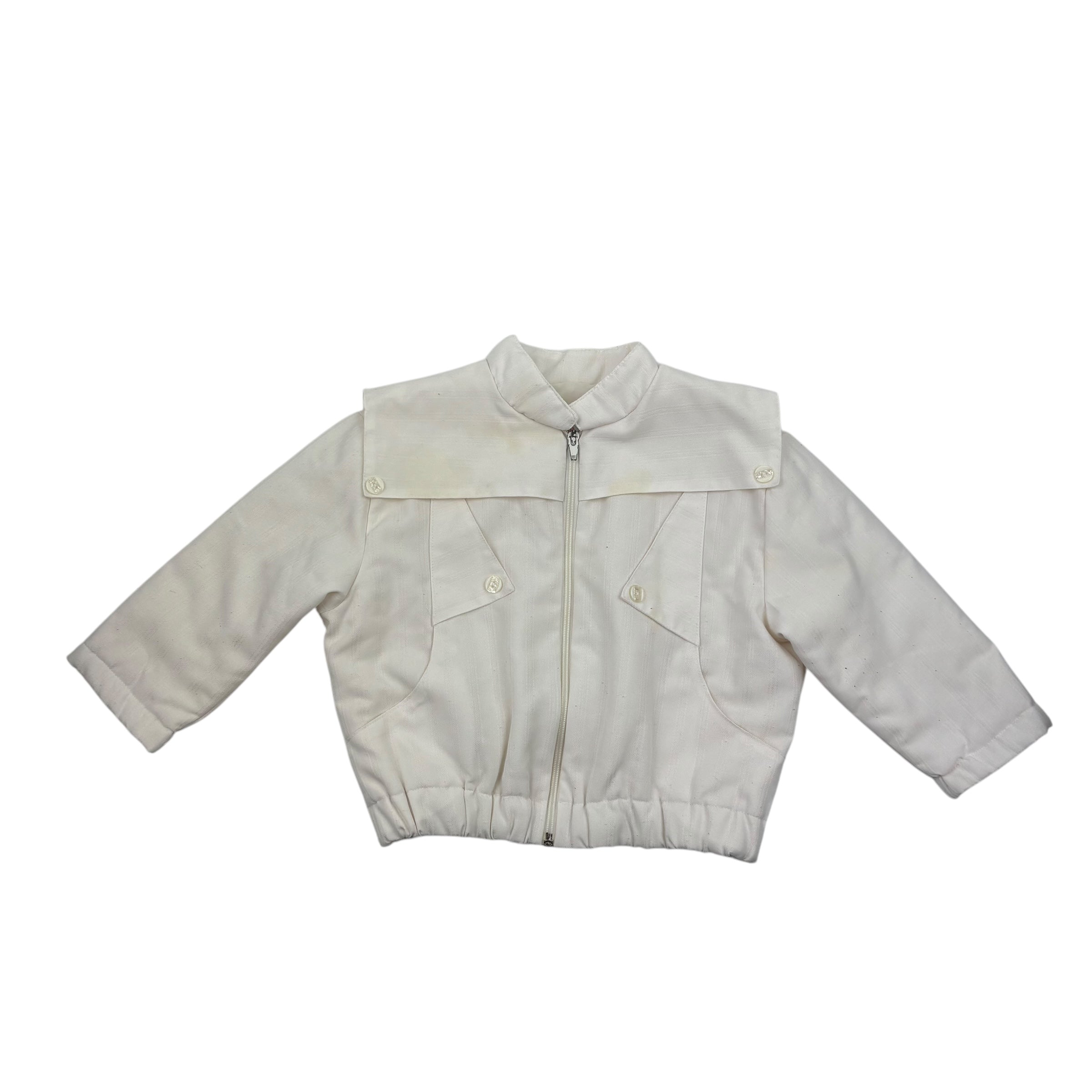 Vintage White Collared Jacket, Size 3