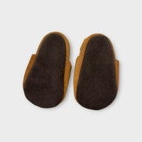 Brown Suede Moccasin Booties, Size 000