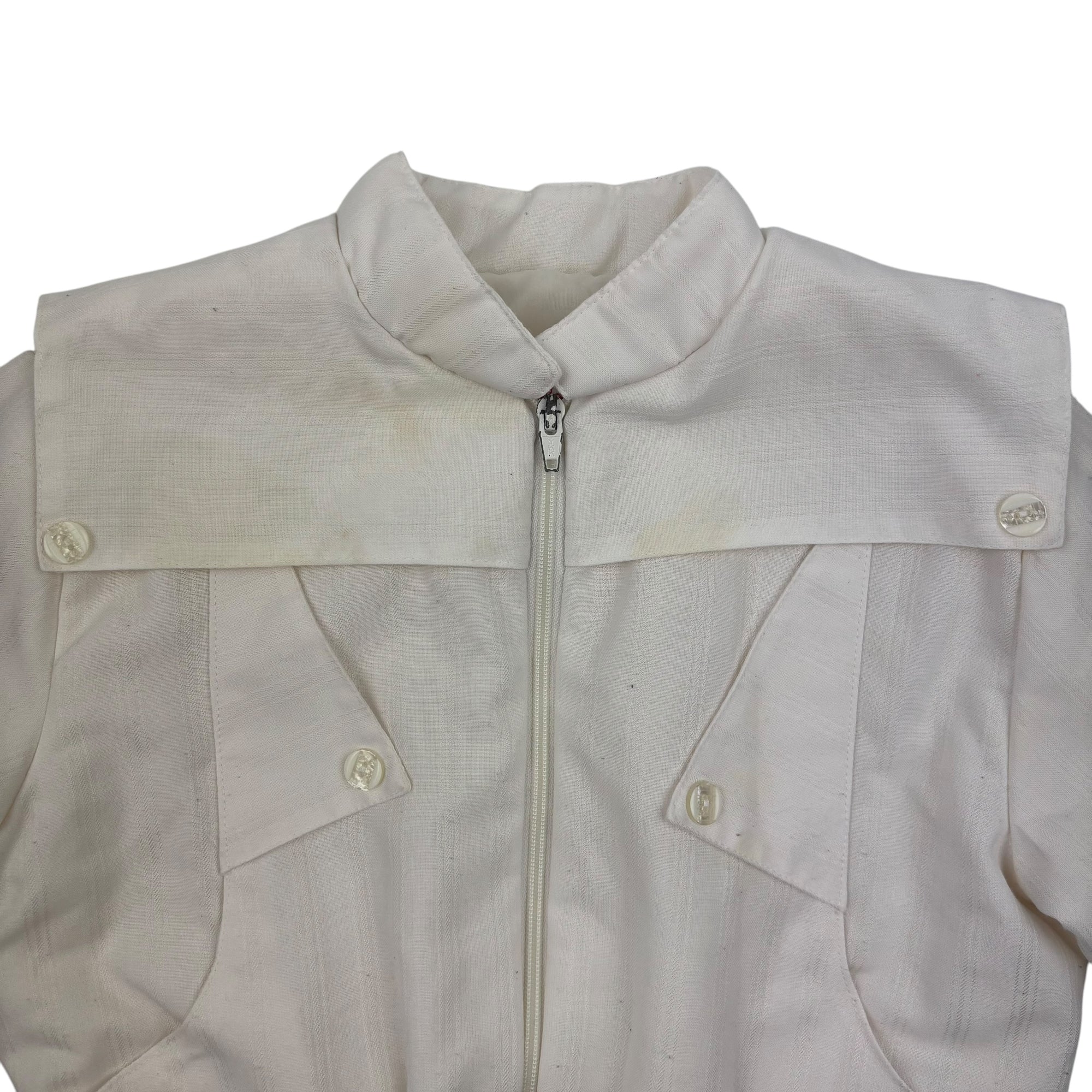 Vintage White Collared Jacket, Size 3