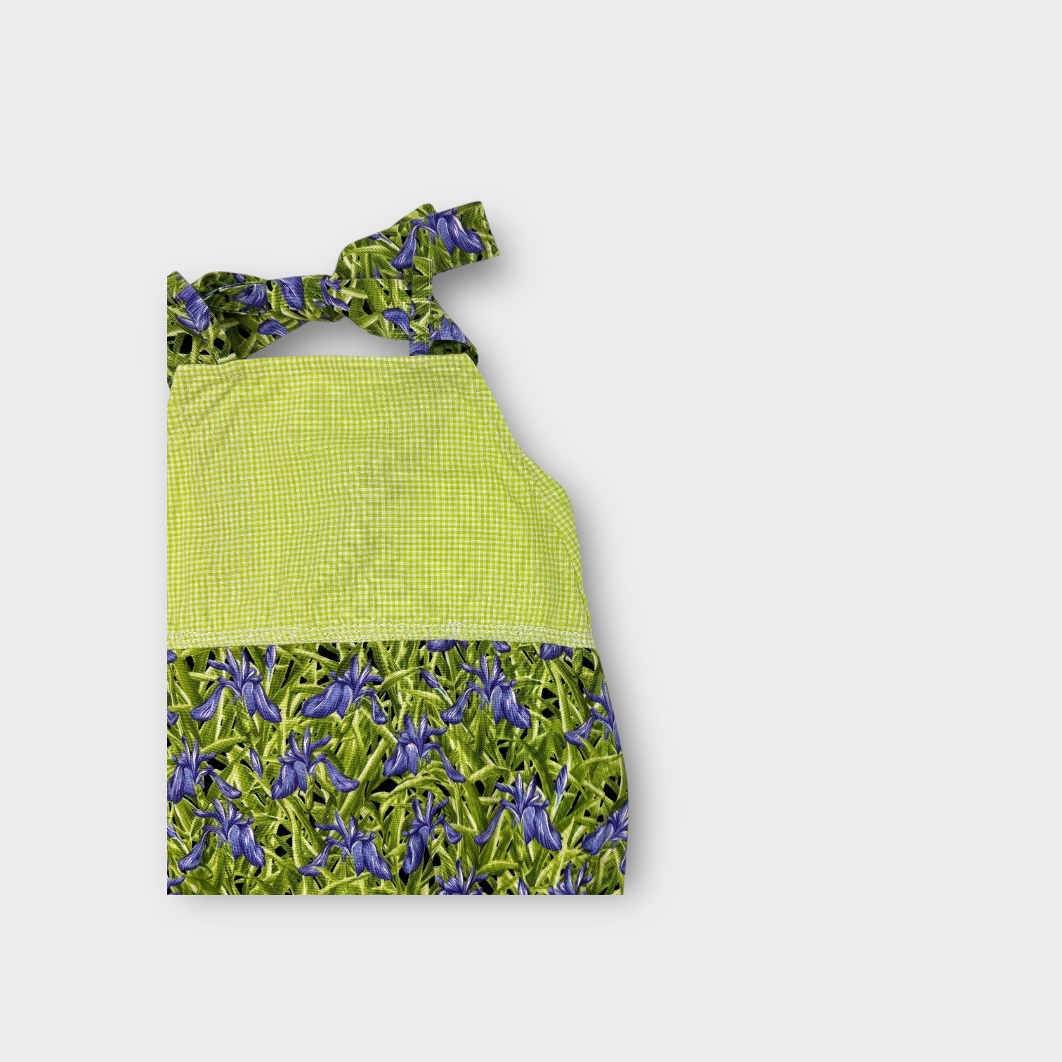 Handmade Green and Purple Floral Romper, Size 0