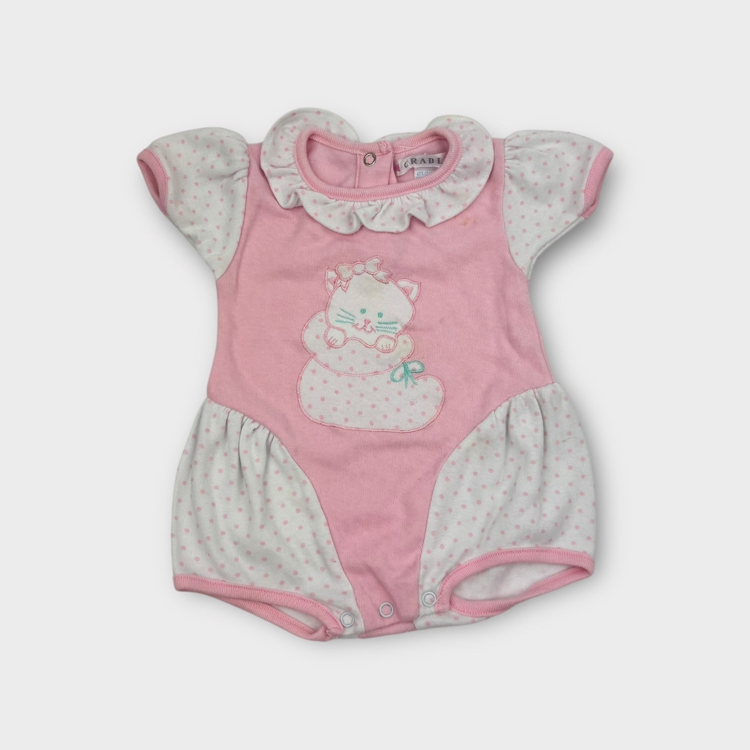 Vintage Pink & White Bodysuit, Size 0