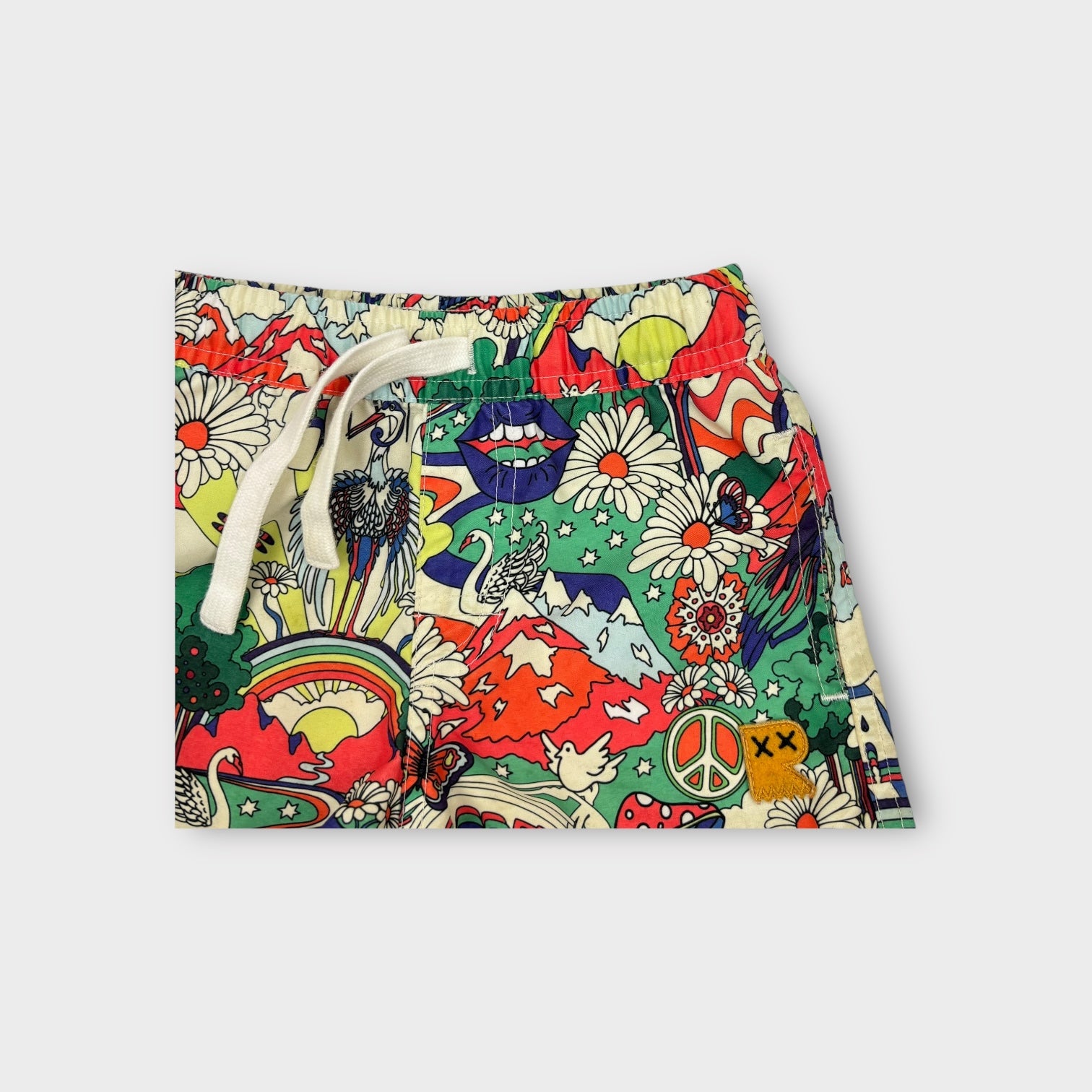 Rock Your Kid Psychedelic Swim Shorts, Size 2