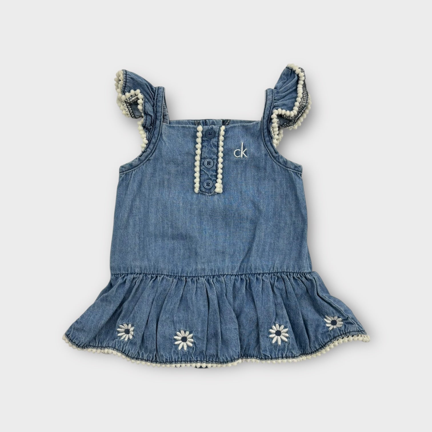 Calvin Klein Denim Bodysuit, Size 000