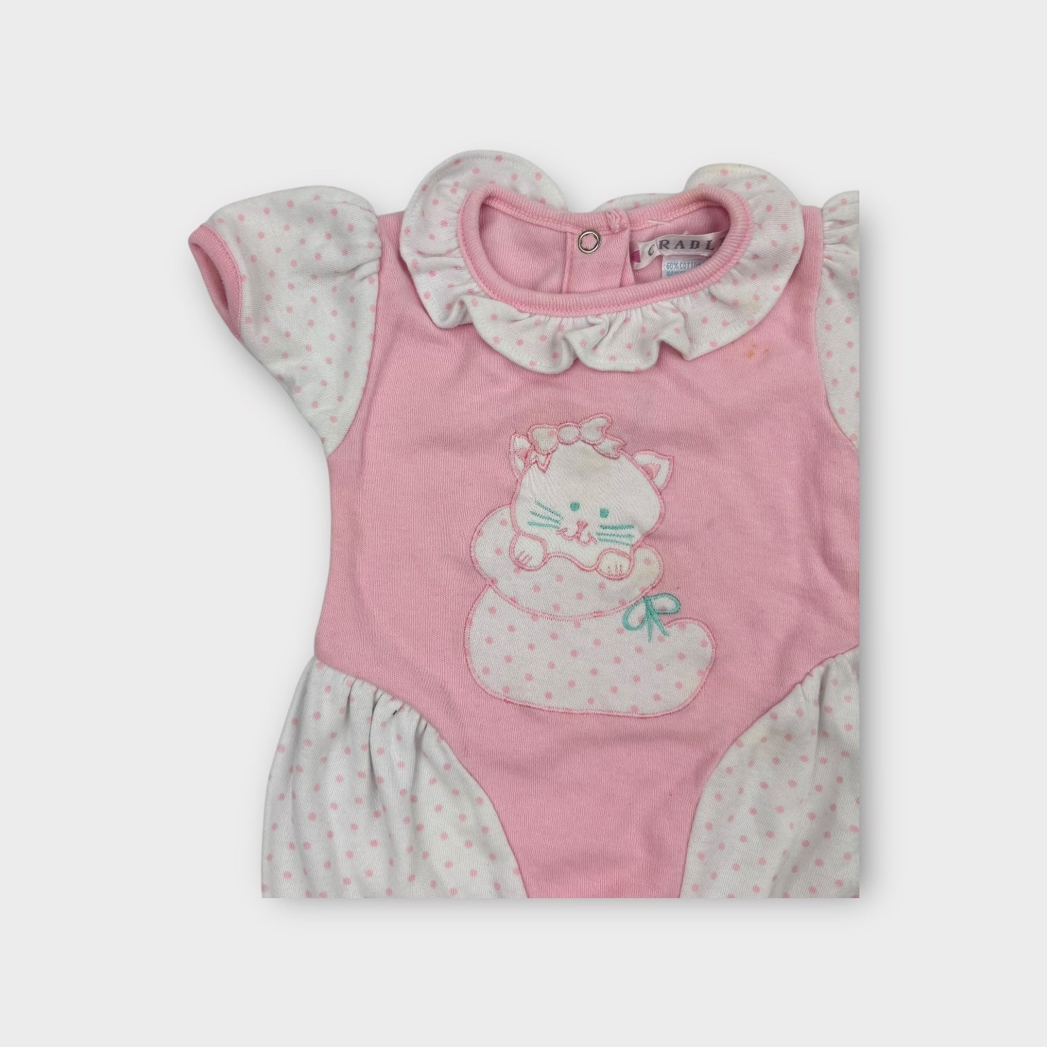 Vintage Pink & White Bodysuit, Size 0